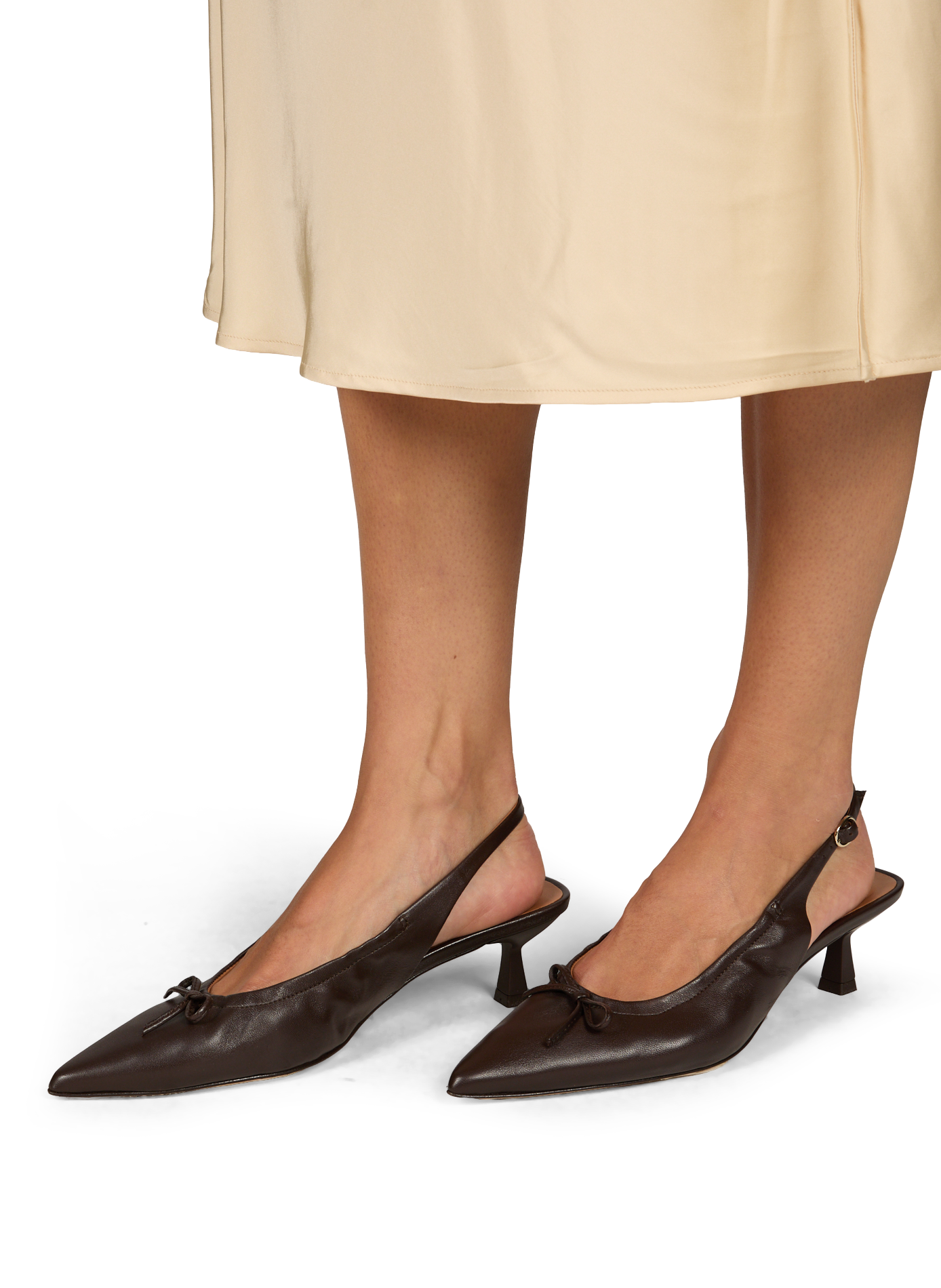Sling-back Gigi in leather BOBBIES Brown