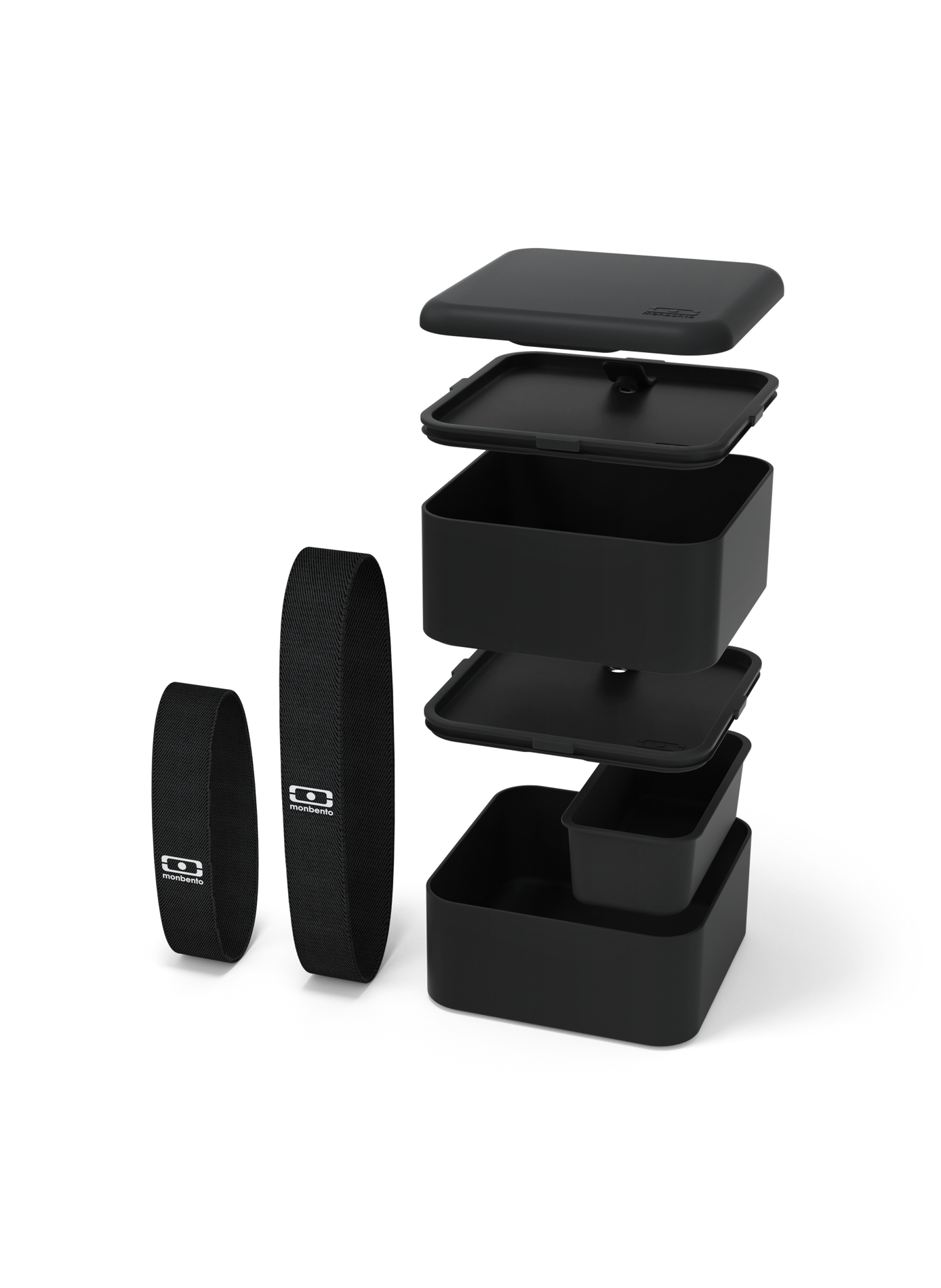 Boîte à repas Square à 2 étages hermétiques 1,7L MONBENTO Noir