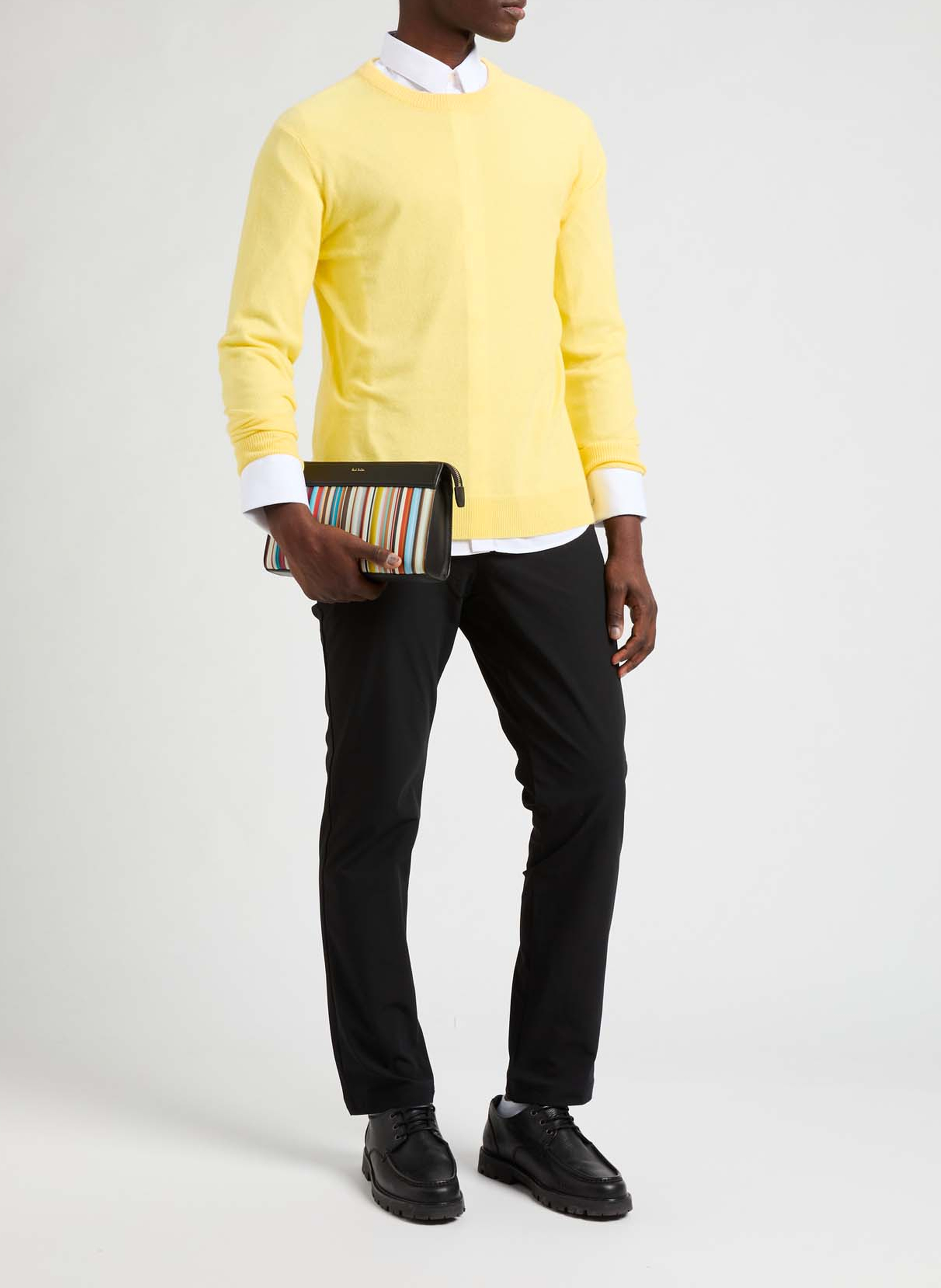 Pull col rond en cachemire AU PRINTEMPS PARIS Jaune