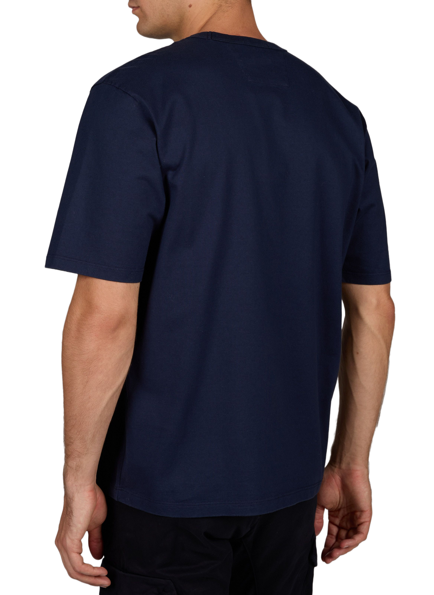 T-shirt met geborduurd logo van katoen CP COMPANY Blauw