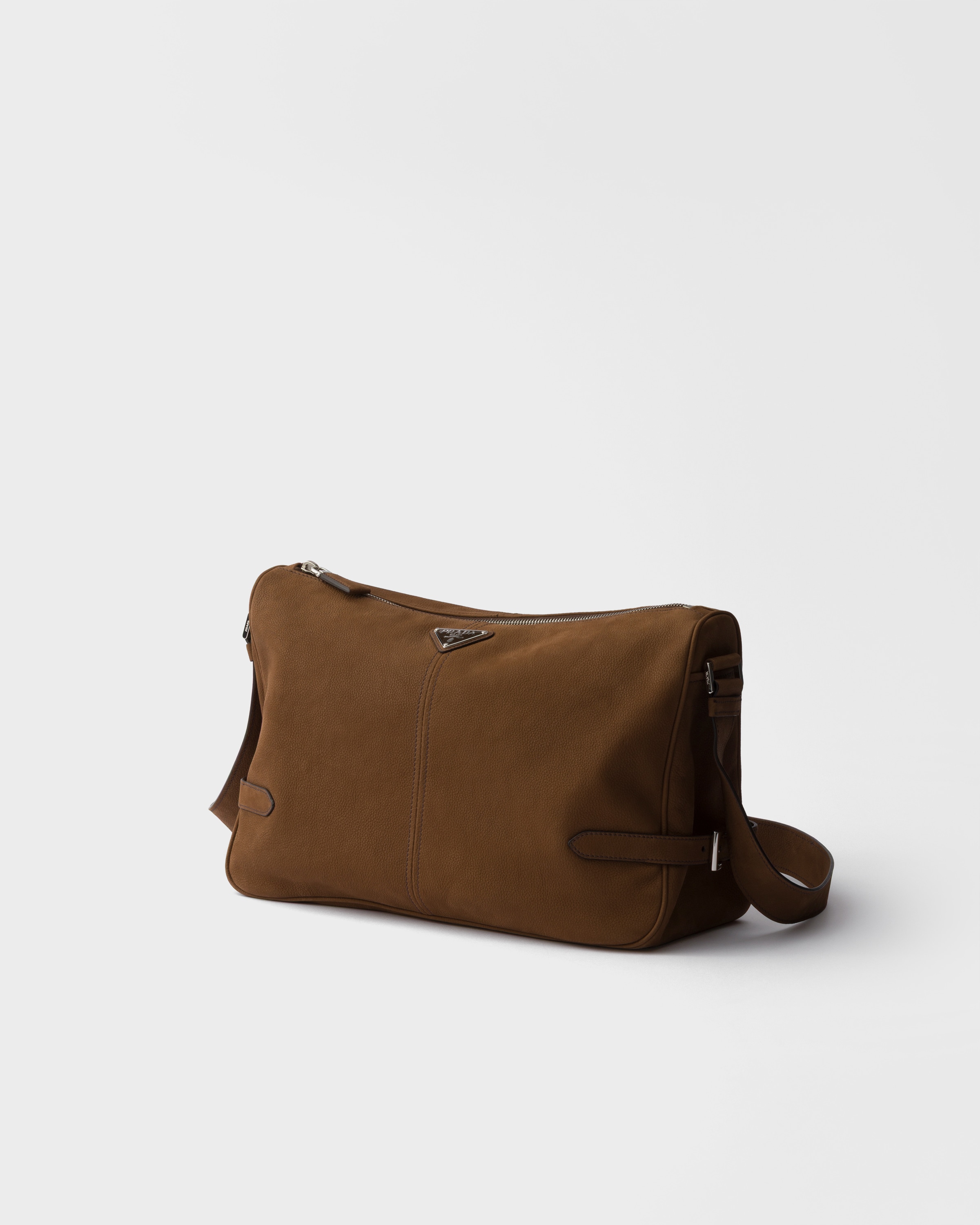 Sac à bandoulière en cuir nubuck PRADA Marron