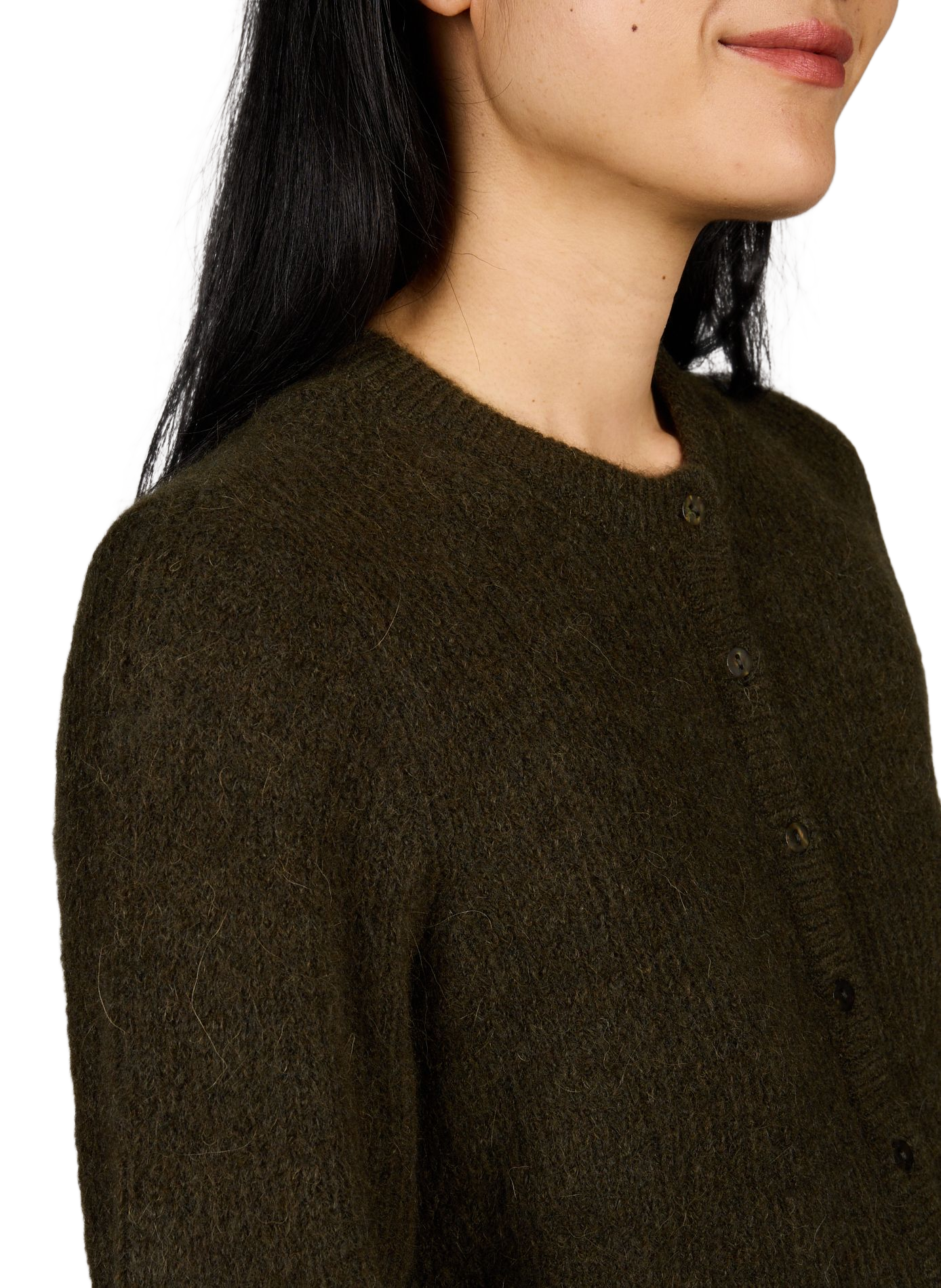Vilory Rippstrick-Cardigan mit Rundhalsausschnitt VILA Khaki