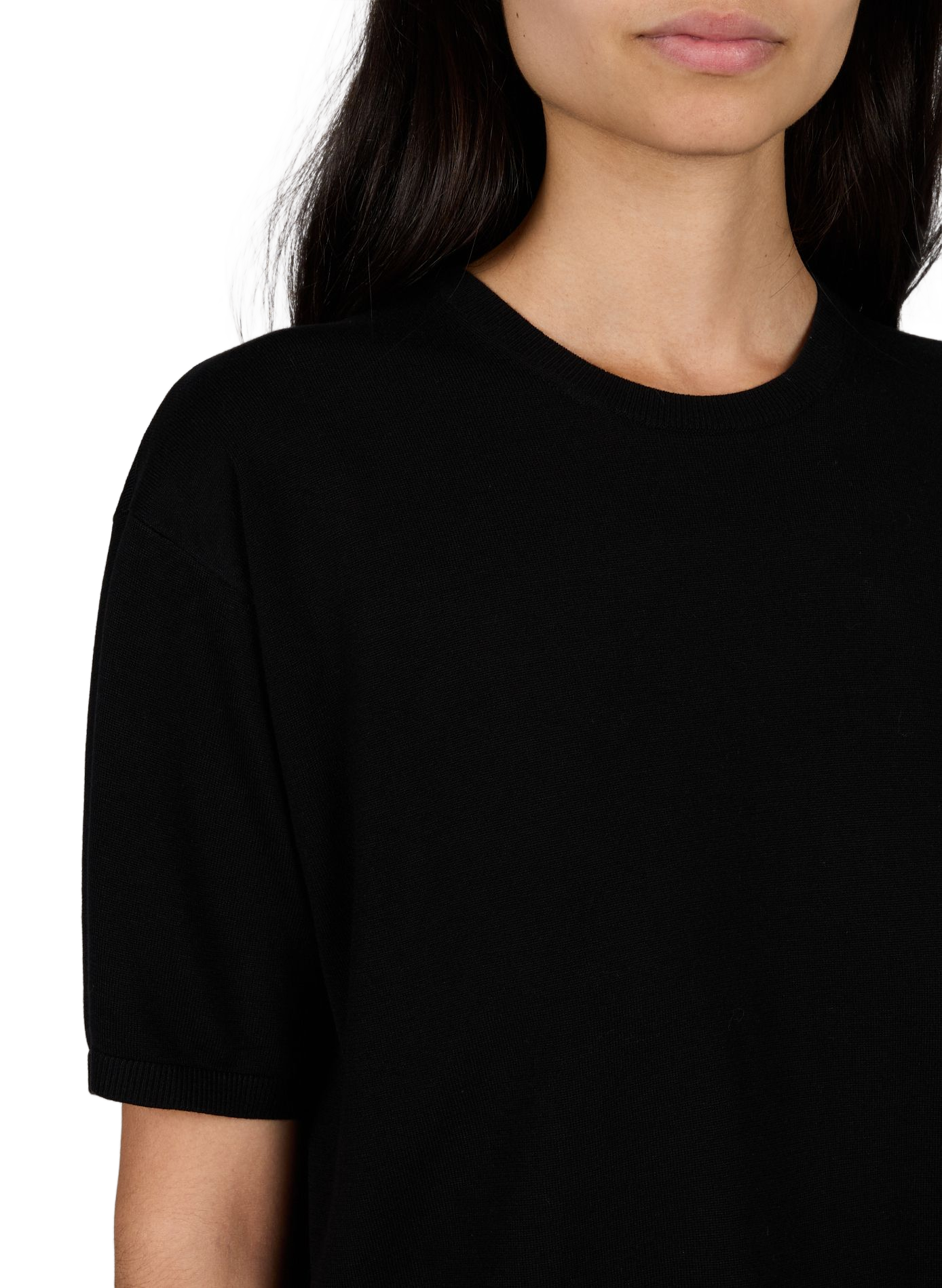 Gerader Strick-T-Shirt TOTEME Schwarz