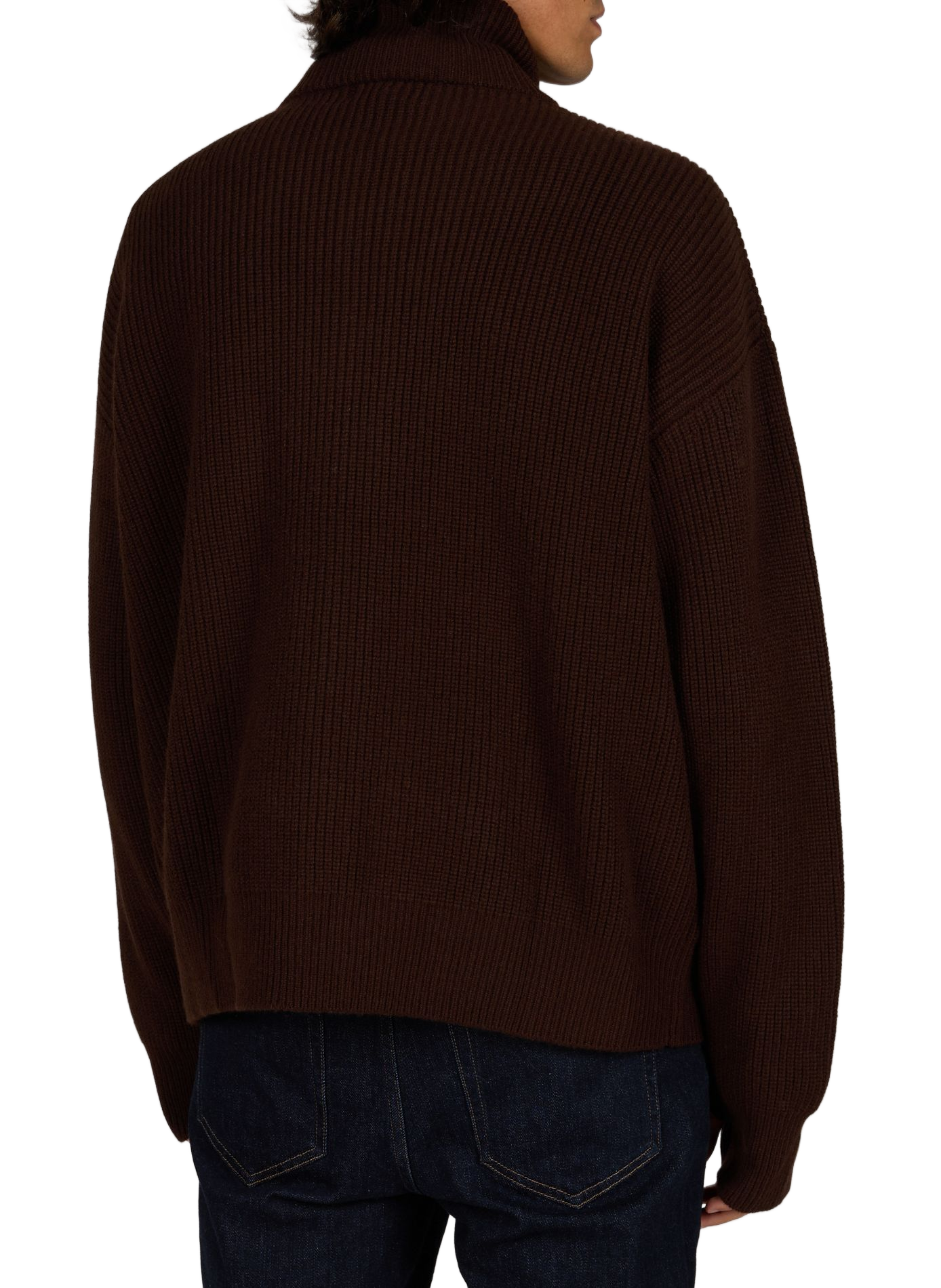 Straight ribbed merino wool ribbed knit sweater BELLEROSE Brown