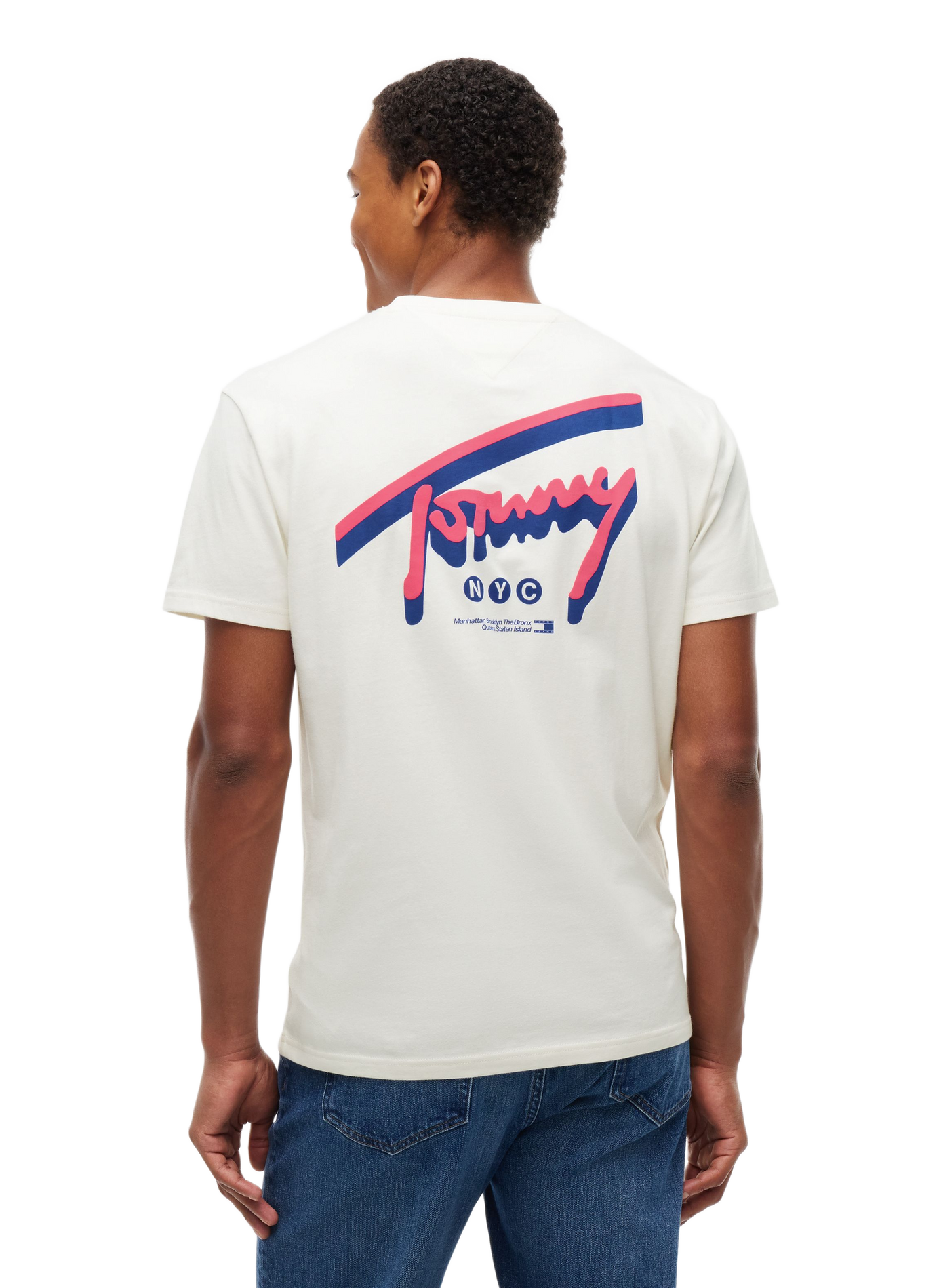 T-shirt droit col rond sérigraphié TOMMY HILFIGER Blanc