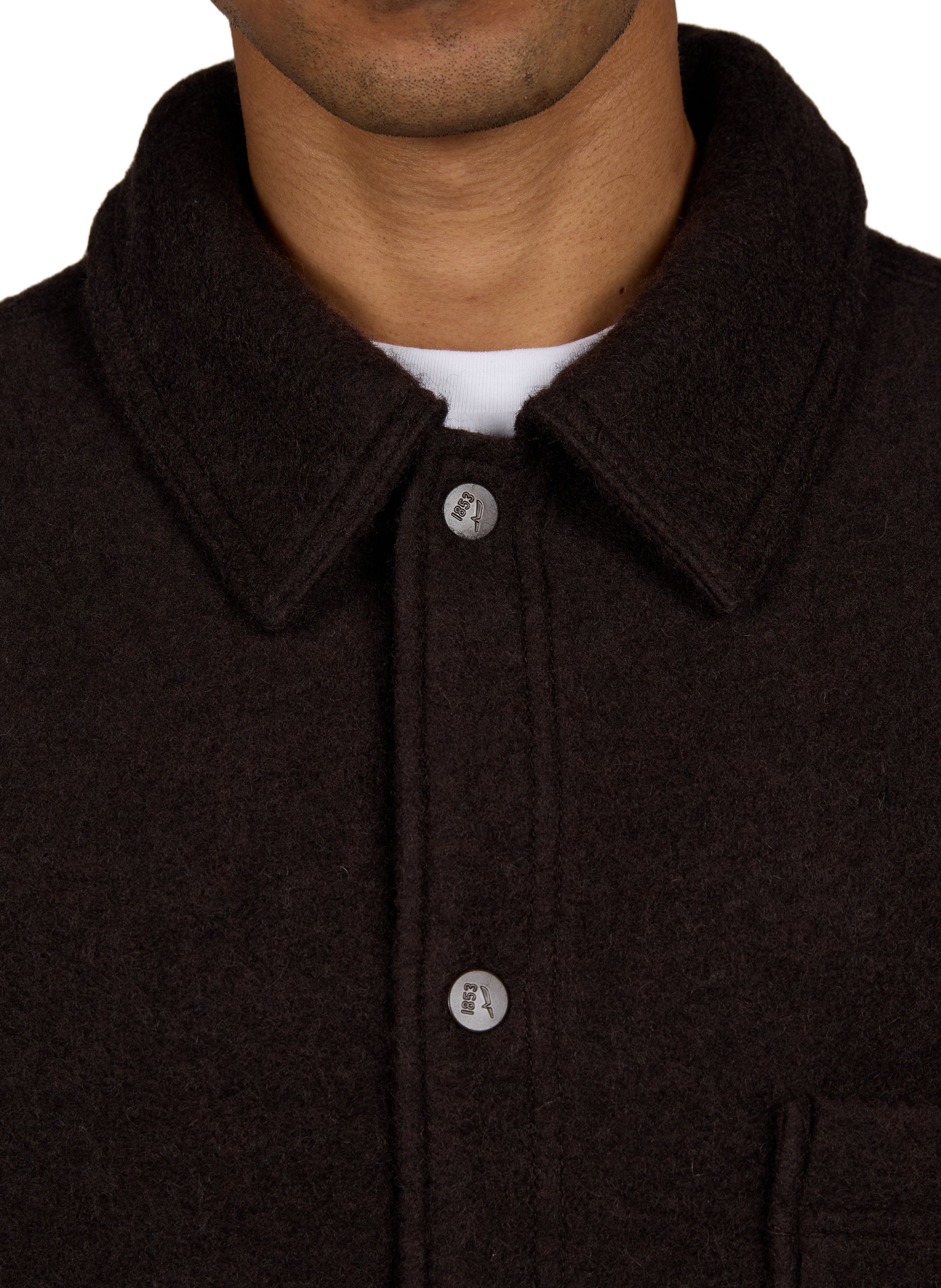 Veste droite boutonnée en laine mélangée AIGLE Marron