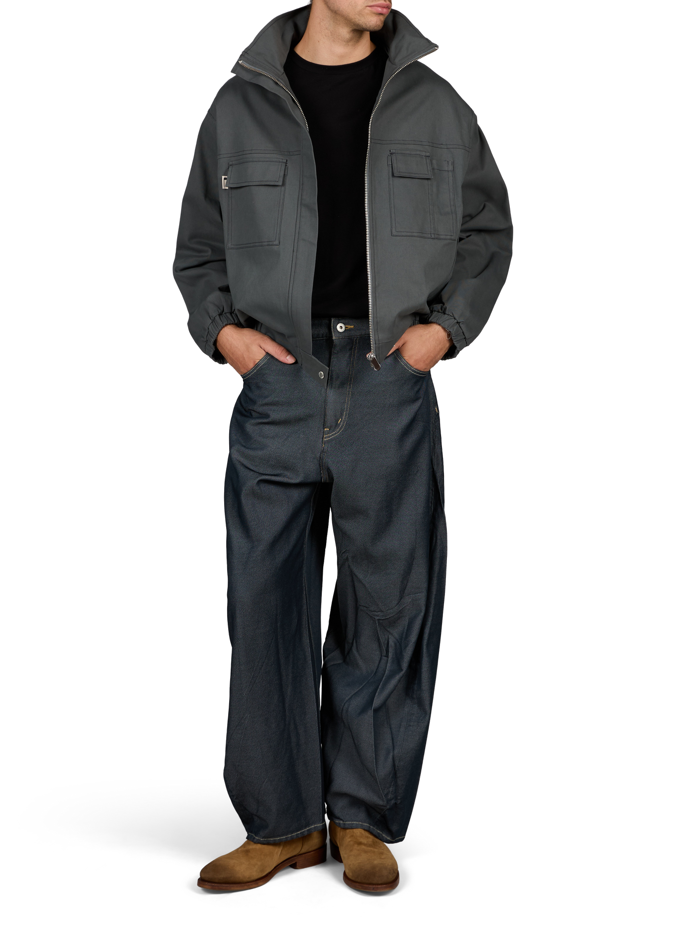 Wide-leg balloon jeans in denim effect COMME DES GARCONS HOMME Multicolour