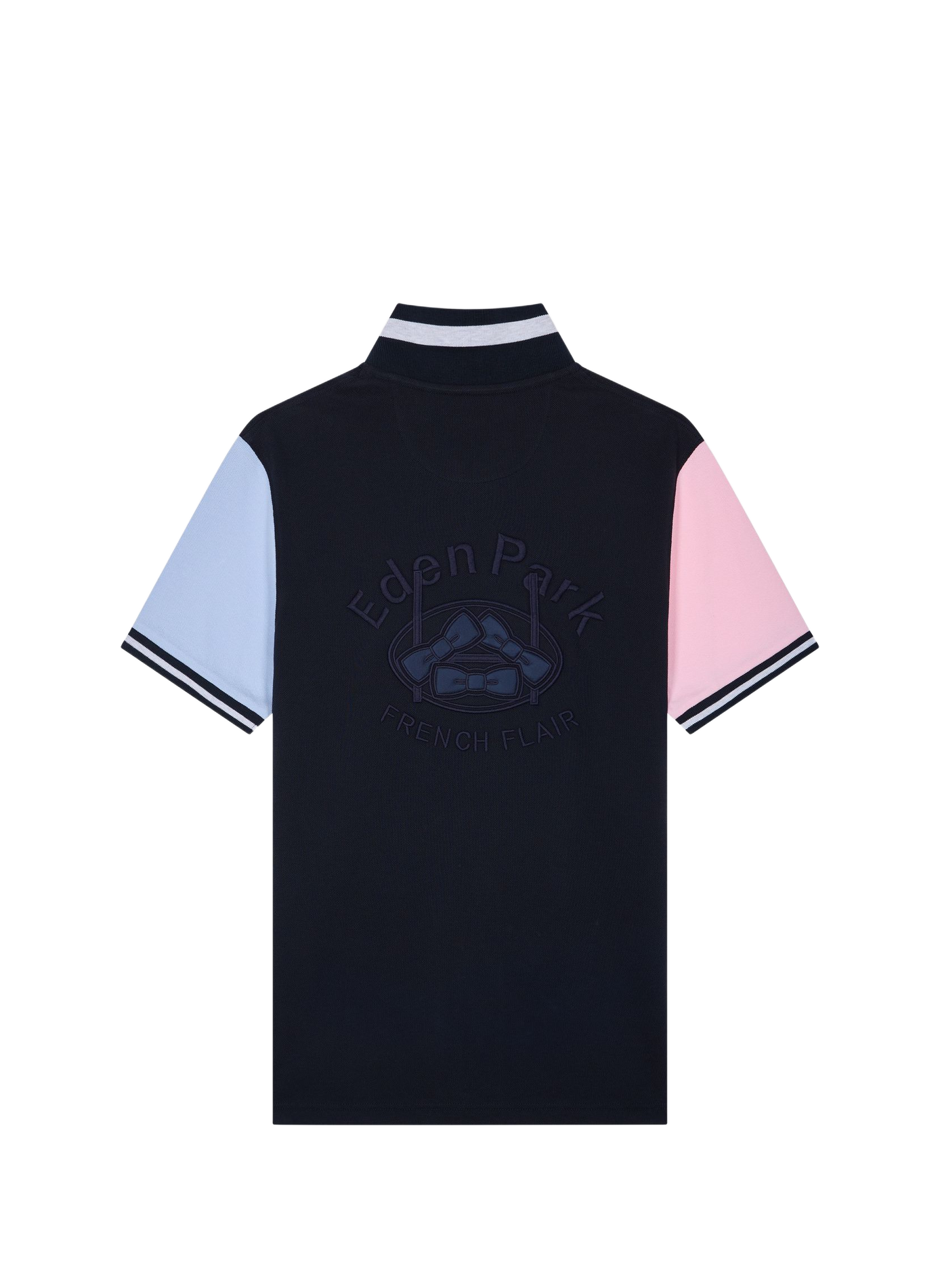 Gerader Baumwoll-Poloshirt EDEN PARK Blau