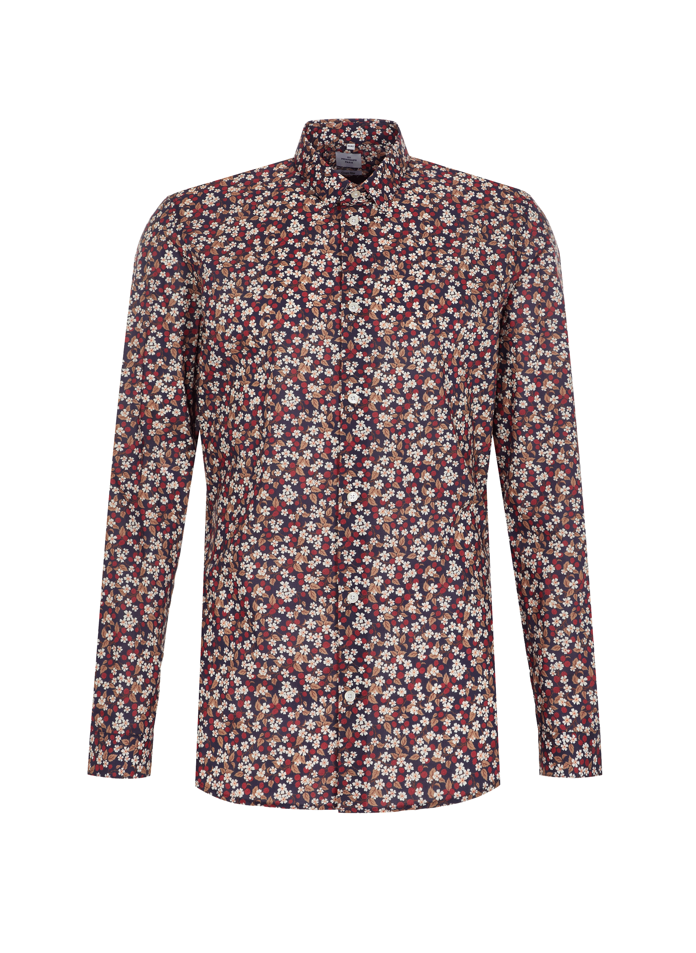 Chemise à fleurs en popeline de coton