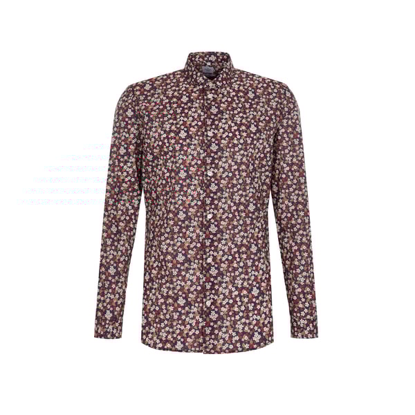 Chemise à fleurs en popeline de coton