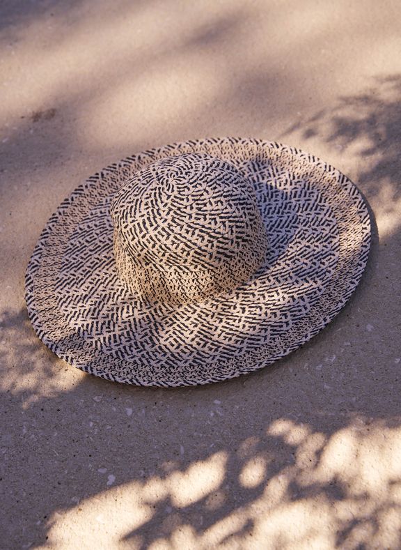 SAISON 1865 Straw hat with metallic threads Black