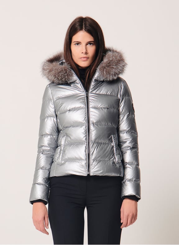 DOUDOUNE EN FOURRURE VéRITABLE COURTE UNIE à MANCHES LONGUES - DALY - ZAPA pour FEMME doudoune fourrure veritable femme