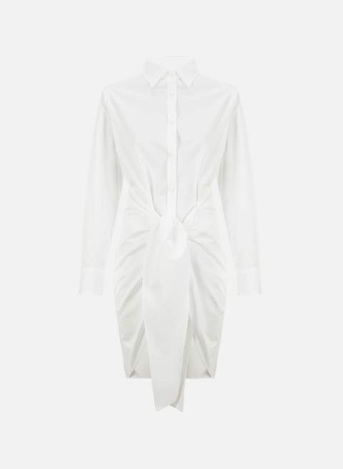 فستان قميص قطني أبيض موسم 1865 