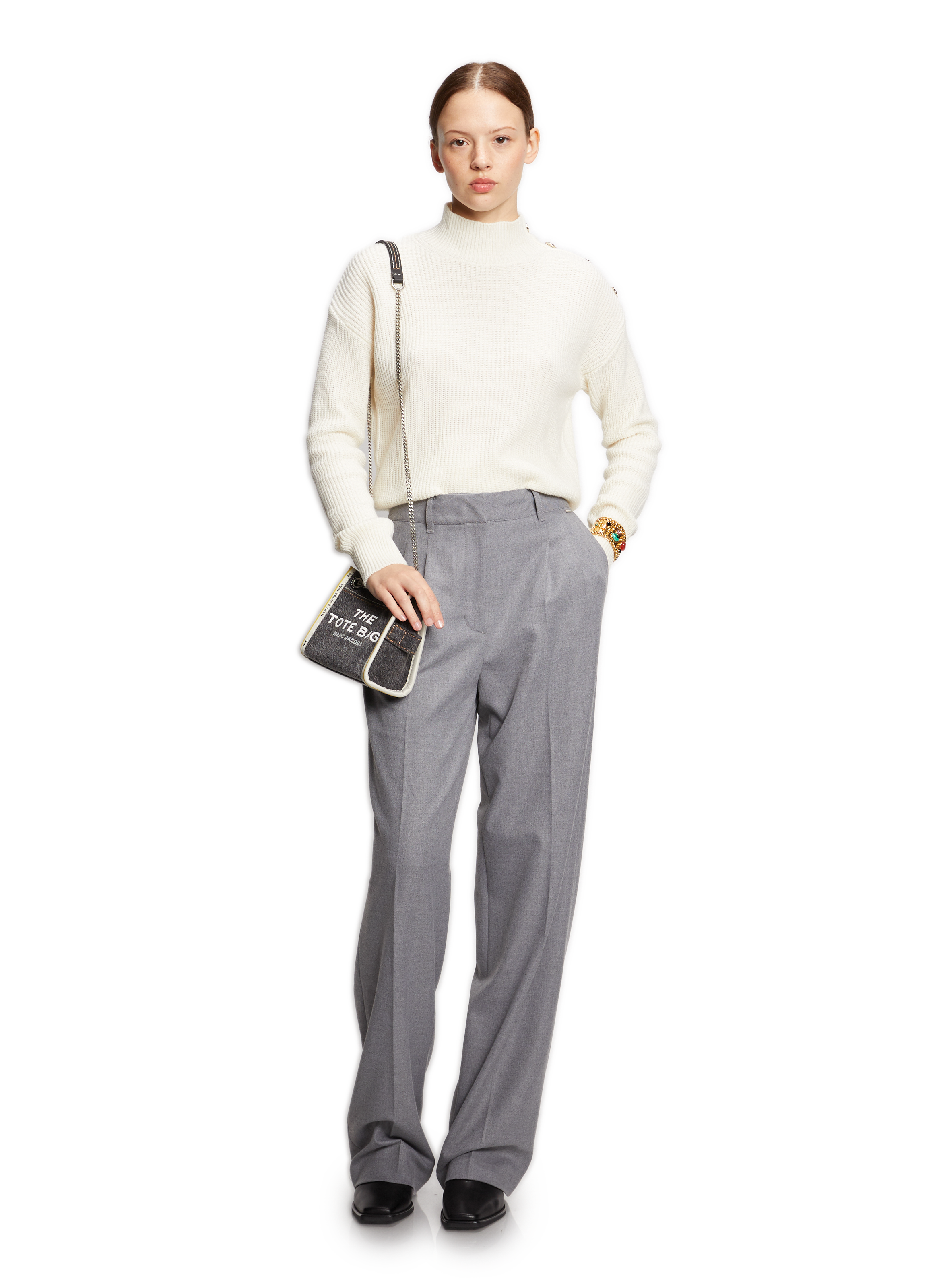 Sac cabas The Denim Chain Micro Tote Bag MARC JACOBS Noir