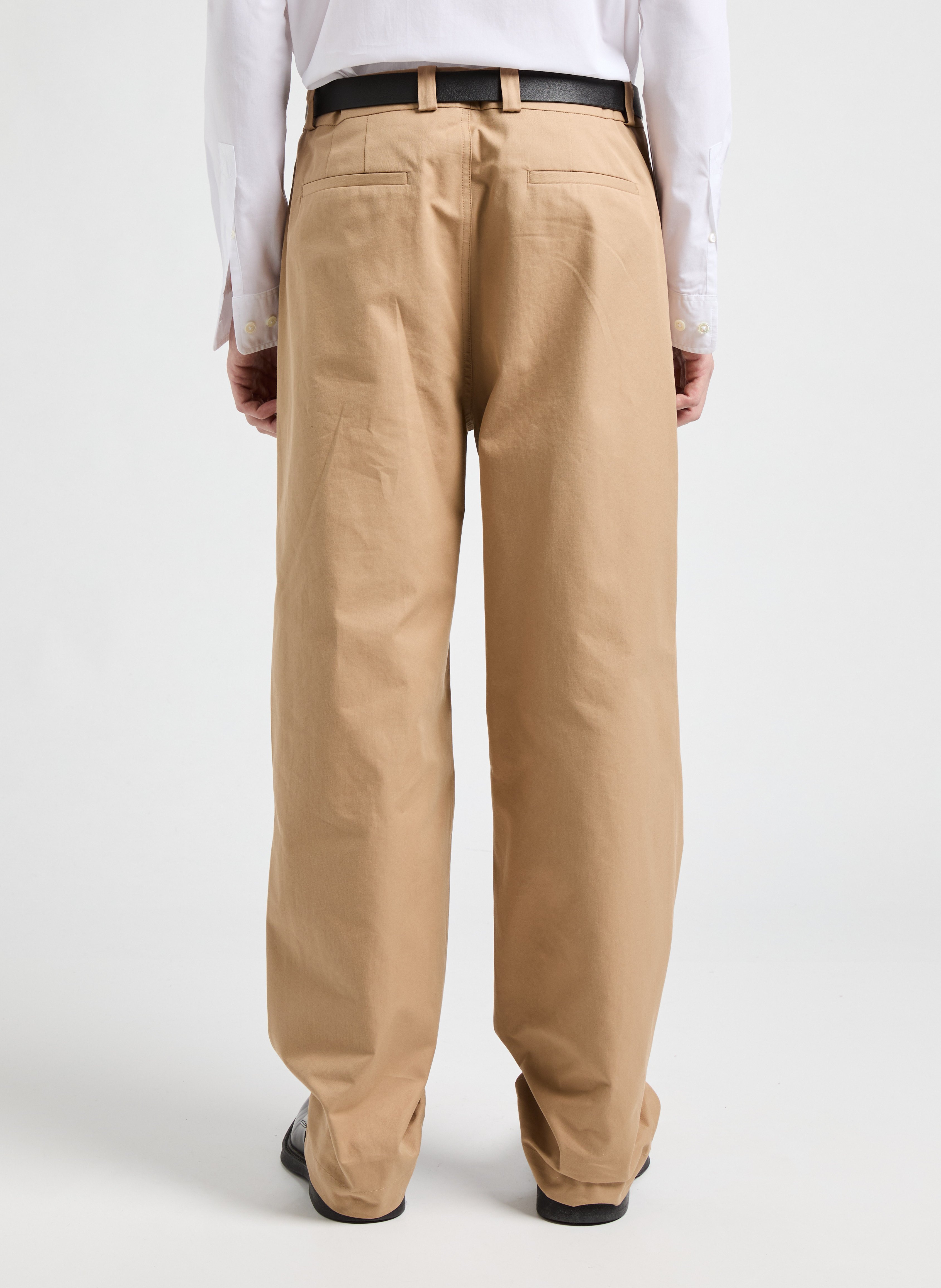 Pantalon Fino coupe large en coton SAISON 1865 Beige