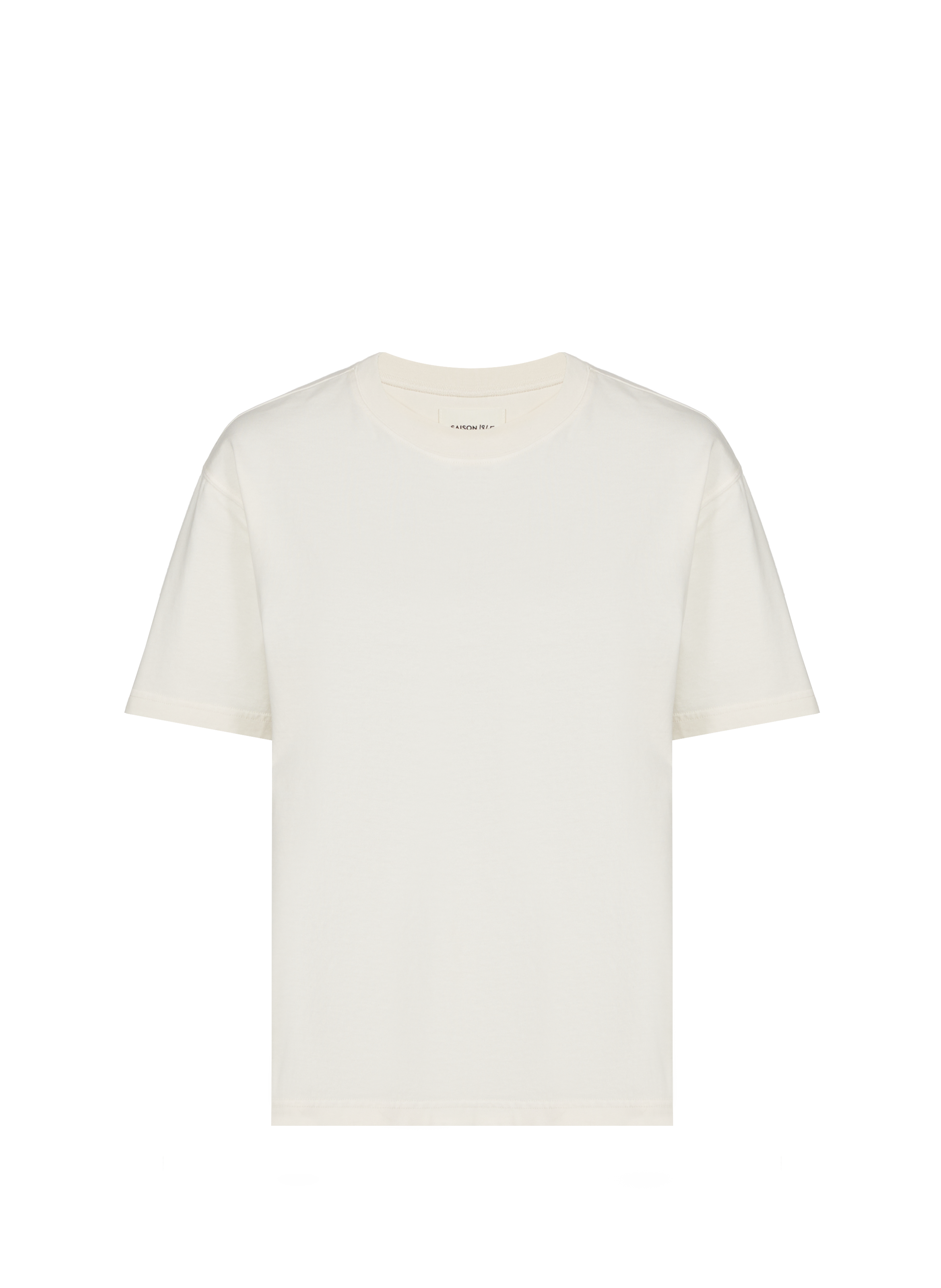 T-shirt Vintage col rond en coton SAISON 1865 Beige