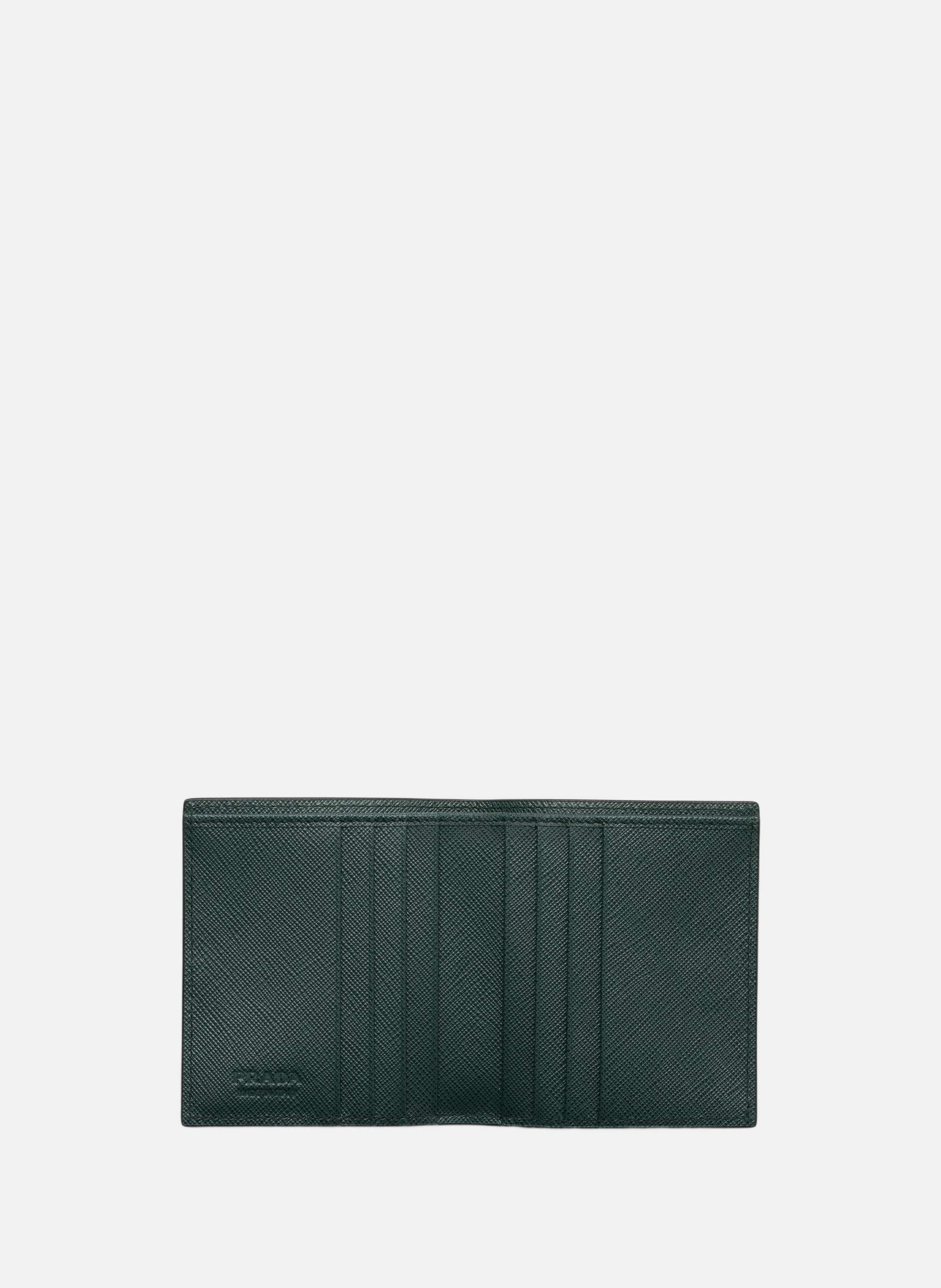 Portefeuille en cuir saffiano PRADA Vert
