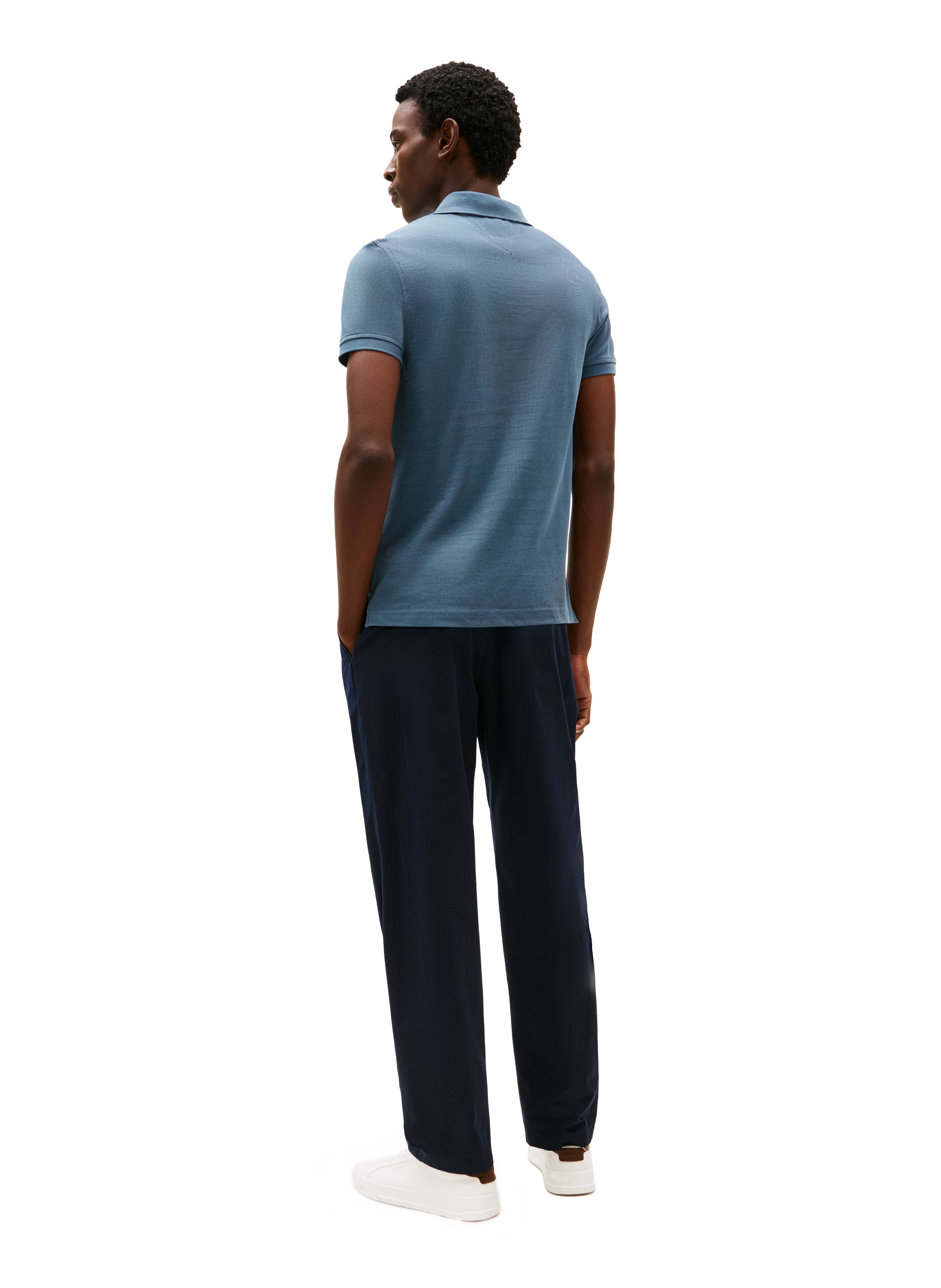 Organic cotton piqué slim-fit polo shirt TOMMY HILFIGER Blue