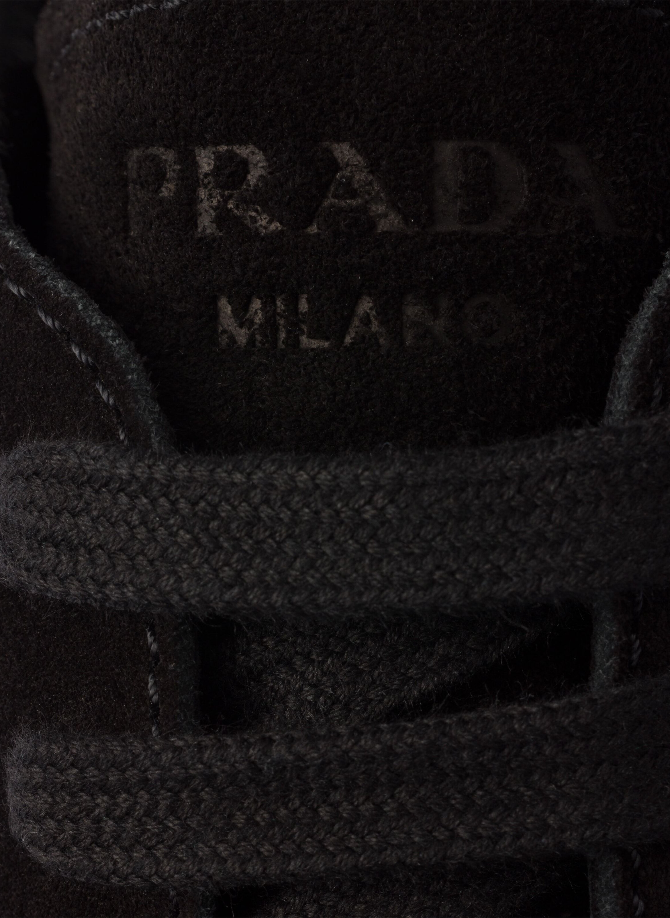 Sneakers prax en daim et re-nylon PRADA Noir