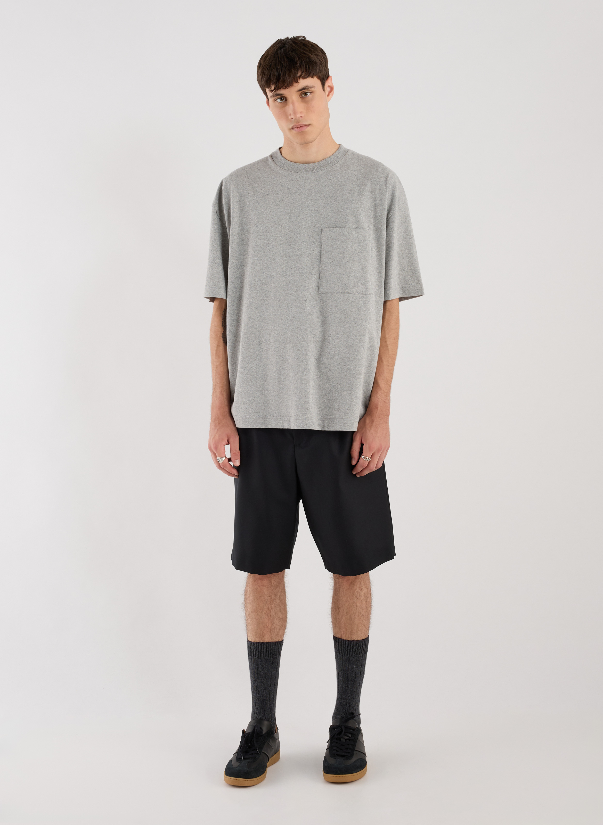 T-shirt Bart col rond en coton SAISON 1865 Gris