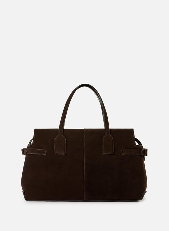 Lisa Suede Leather Bowler Bag Brown by FLATTERED FLATTERED Lisa Suede Leather Bowler Bag Brown