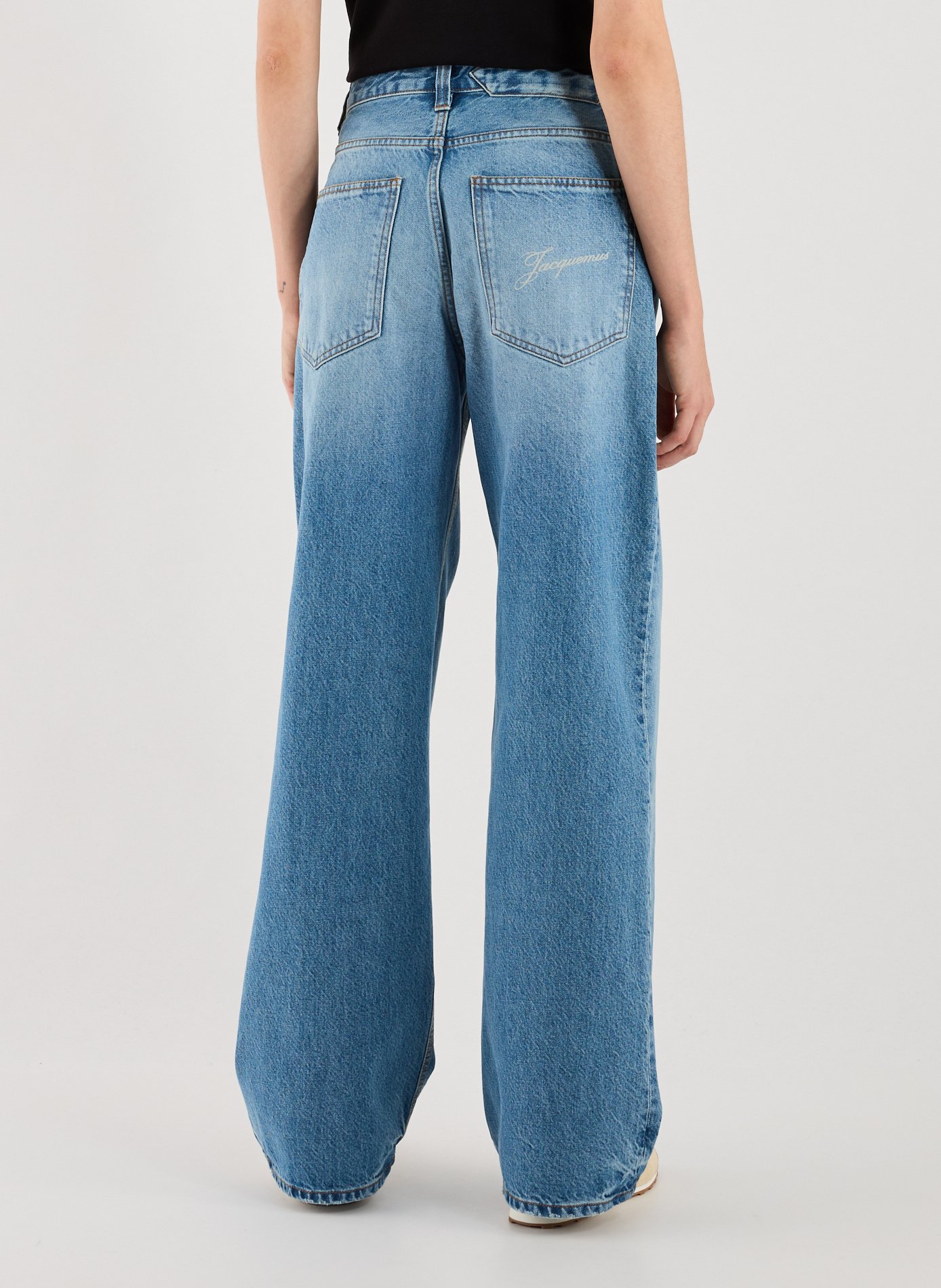 Wide Leg Denim Jeans JACQUEMUS Blue