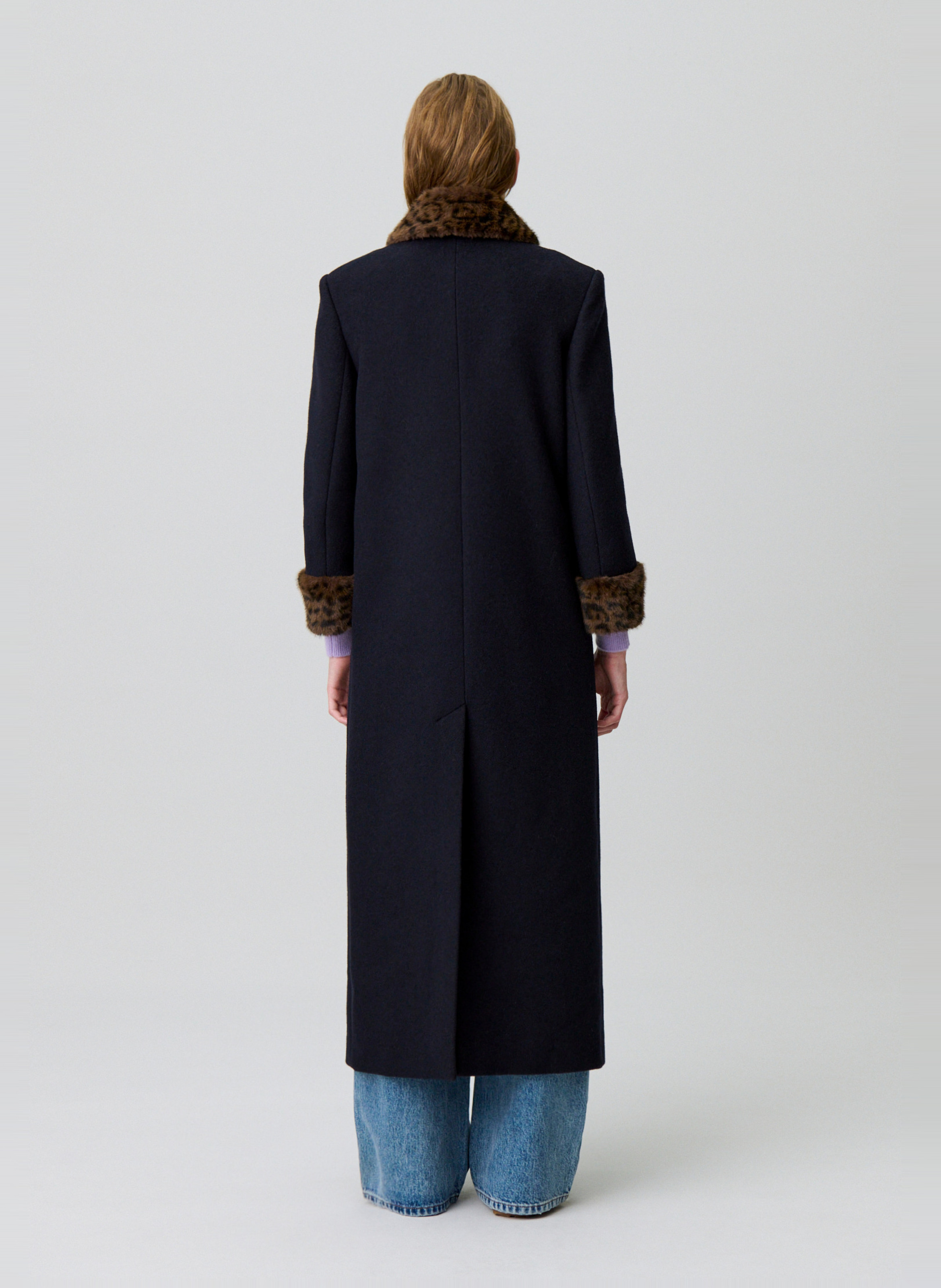 Manteau droit col classique en laine mélangée giuseppa CLAUDIE PIERLOT Multicolore