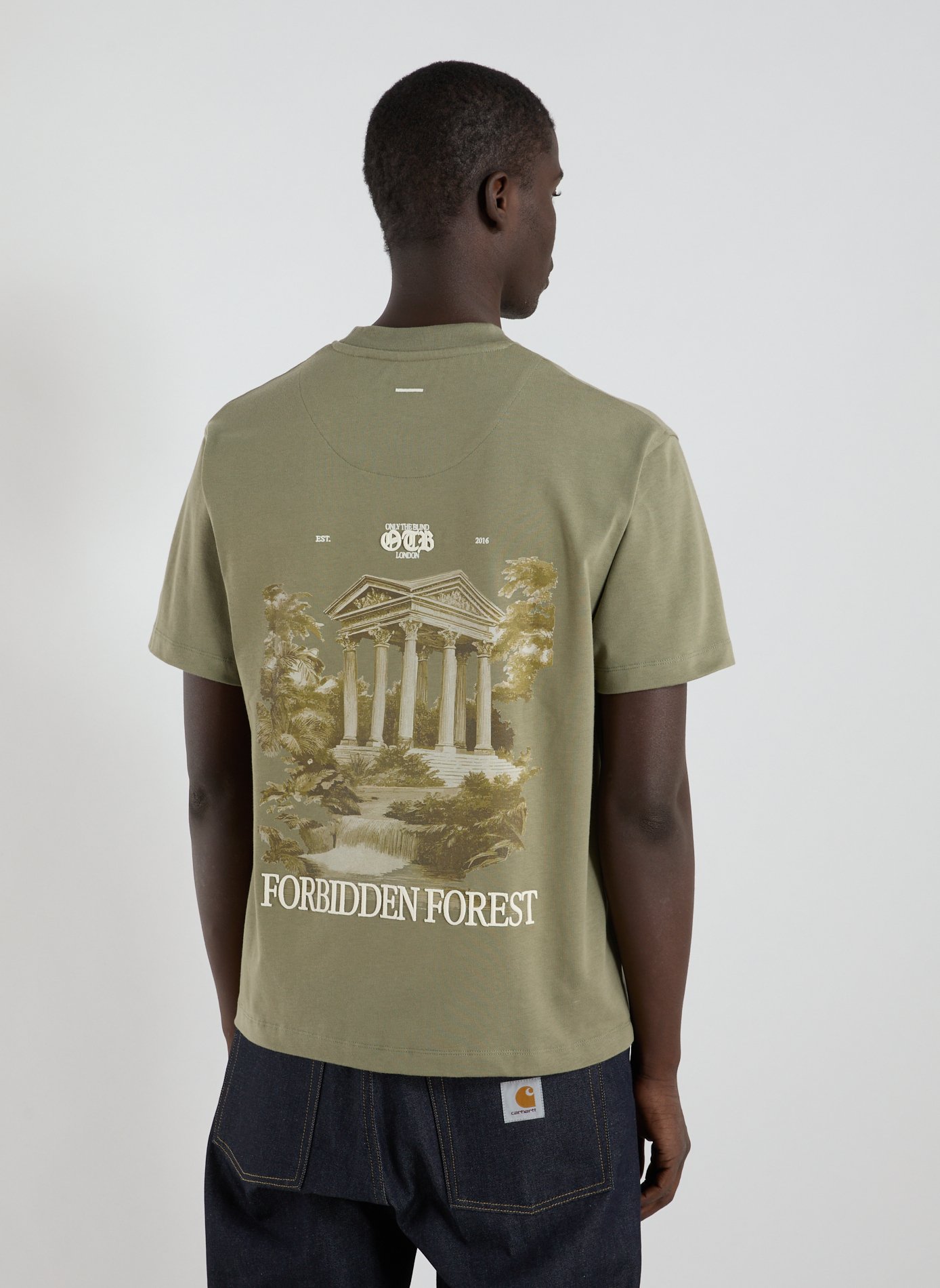 Biker-style cotton t-shirt ONLY THE BLIND Green