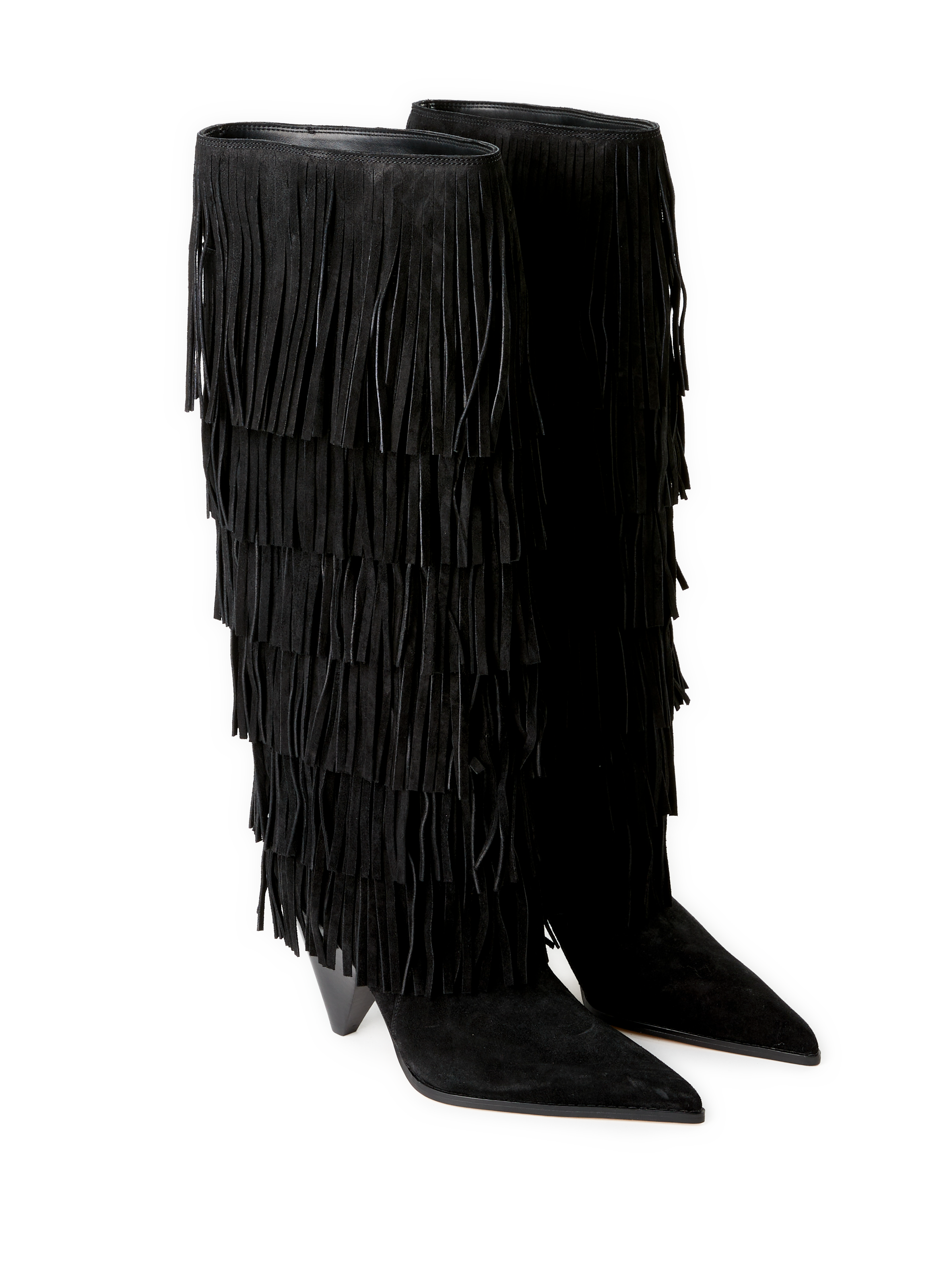 Jayla fringed suede leather boots MICHAEL KORS Black