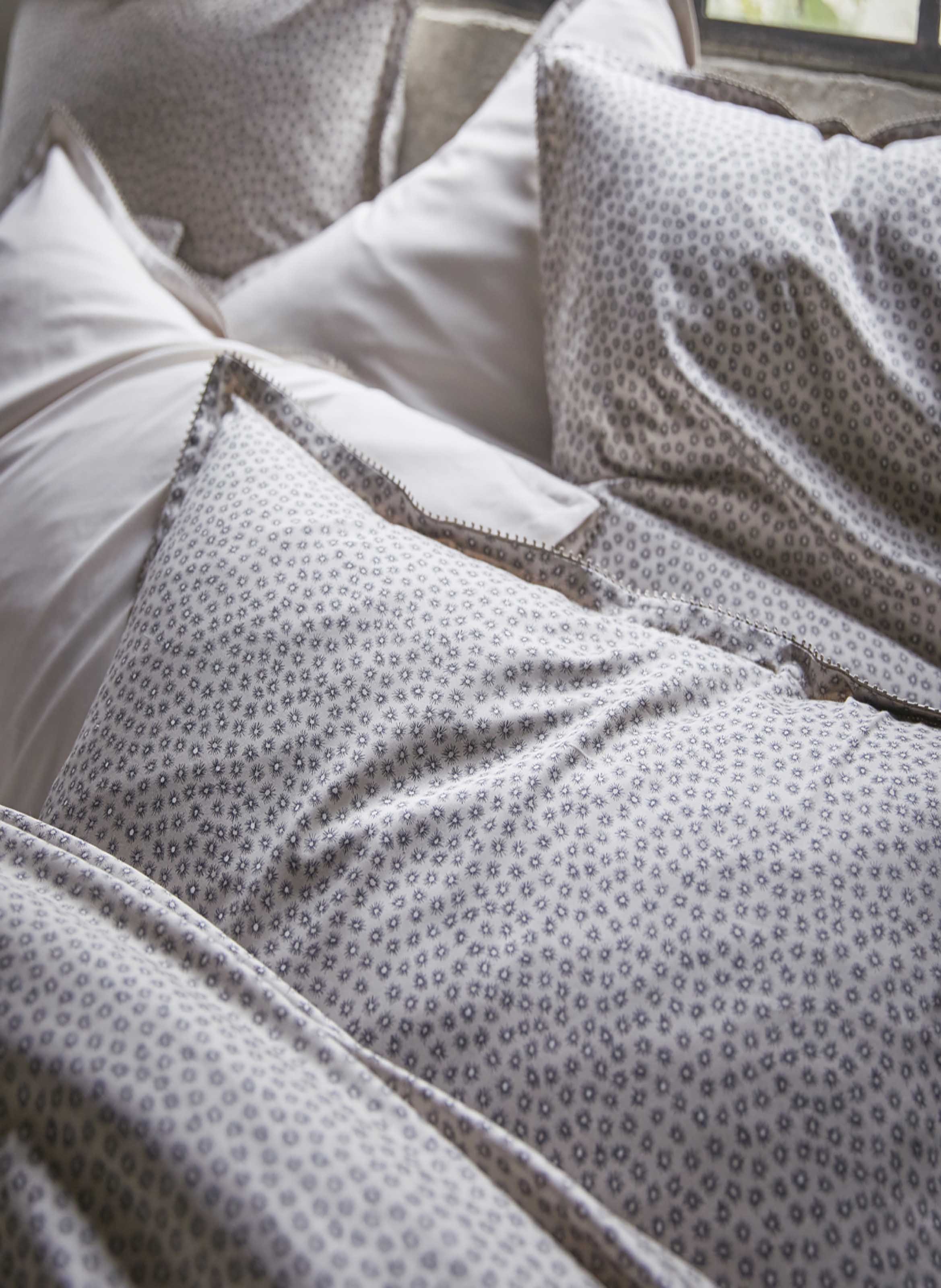 Housse de couette imprimée en satin de coton bio, a la belle étoile ALEXANDRE TURPAULT Beige