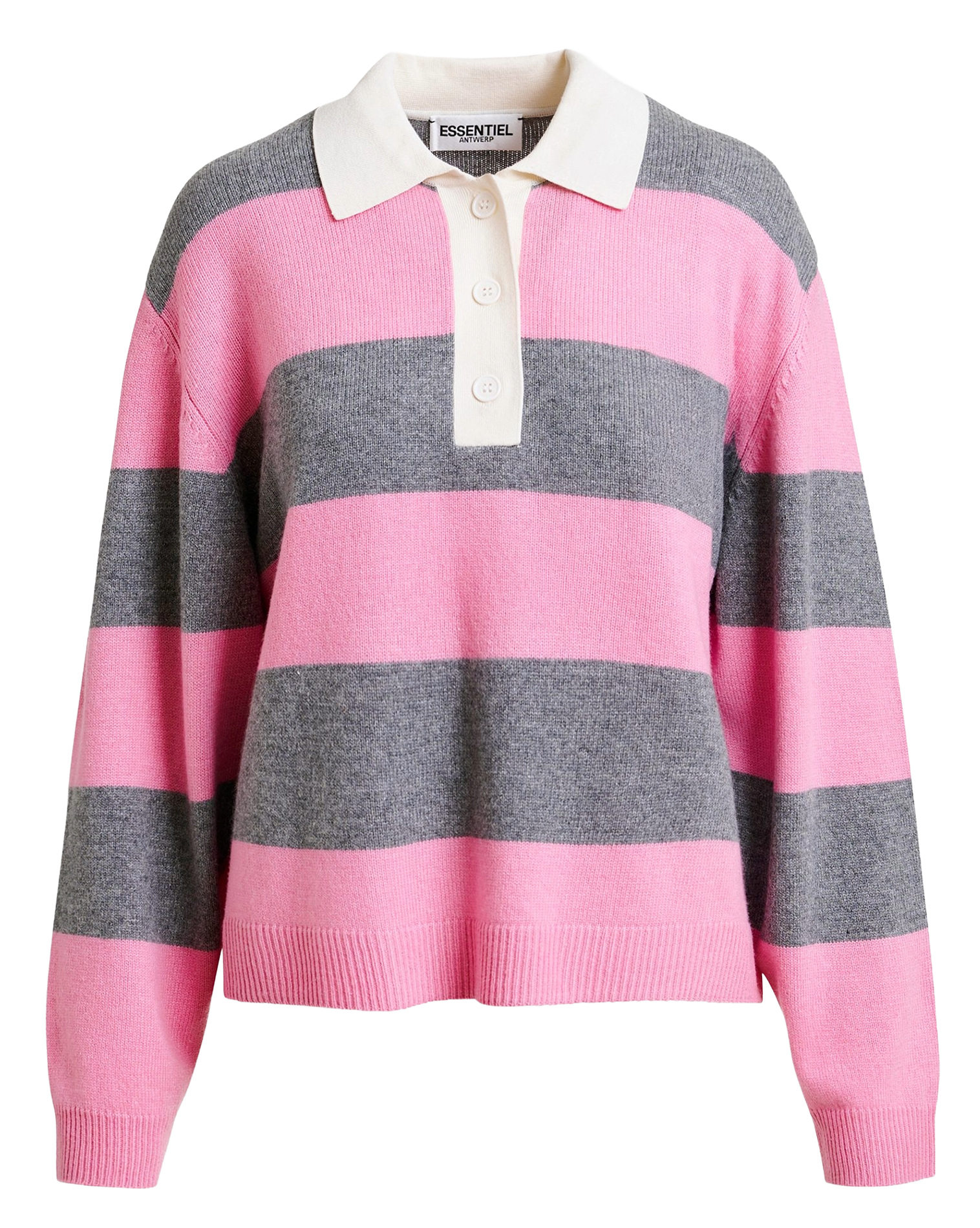 Polo oversize à rayures jarn ESSENTIEL ANTWERP Gris