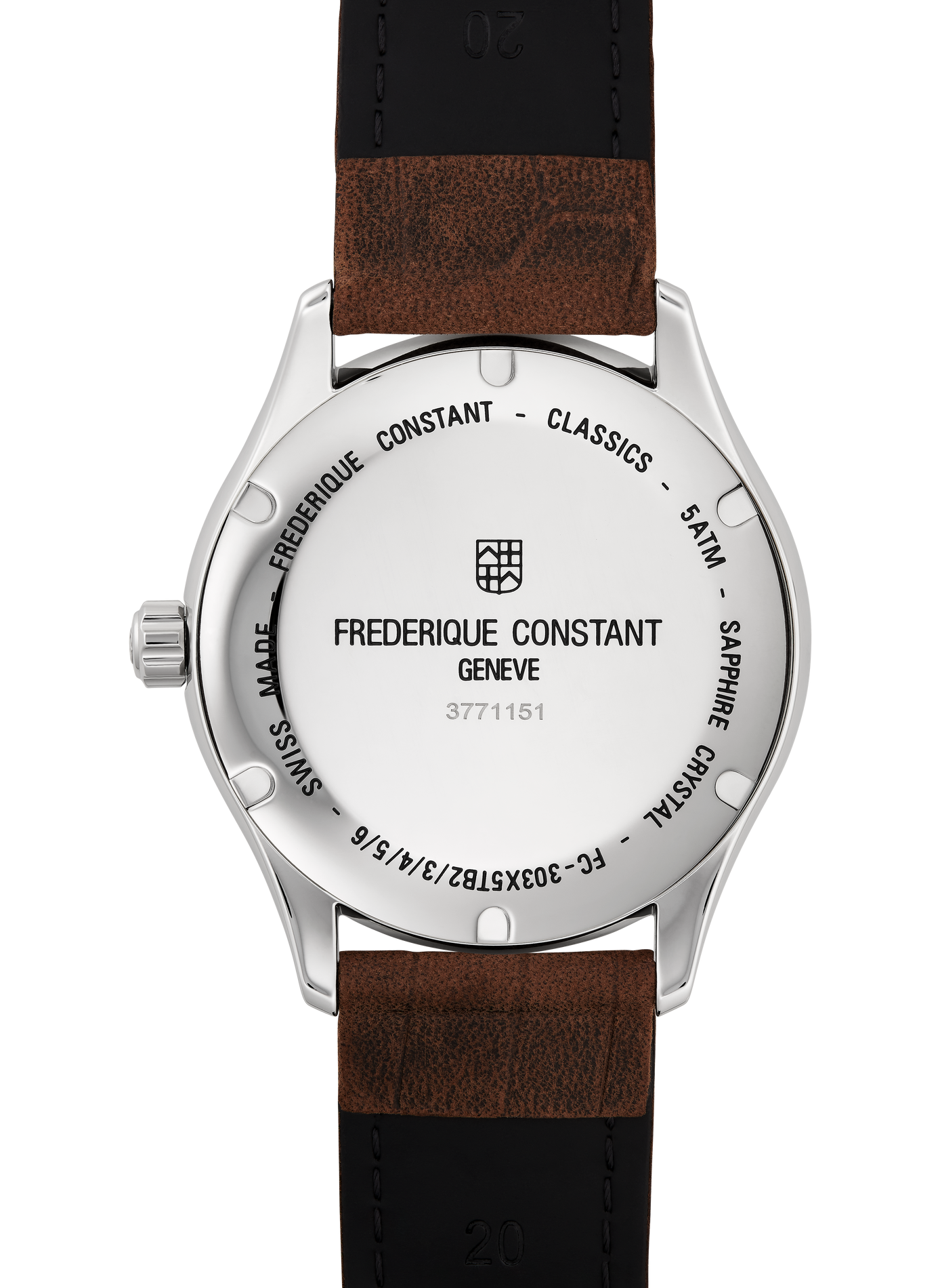 Montre automatique bracelet cuir FREDERIQUE CONSTANT Blanc