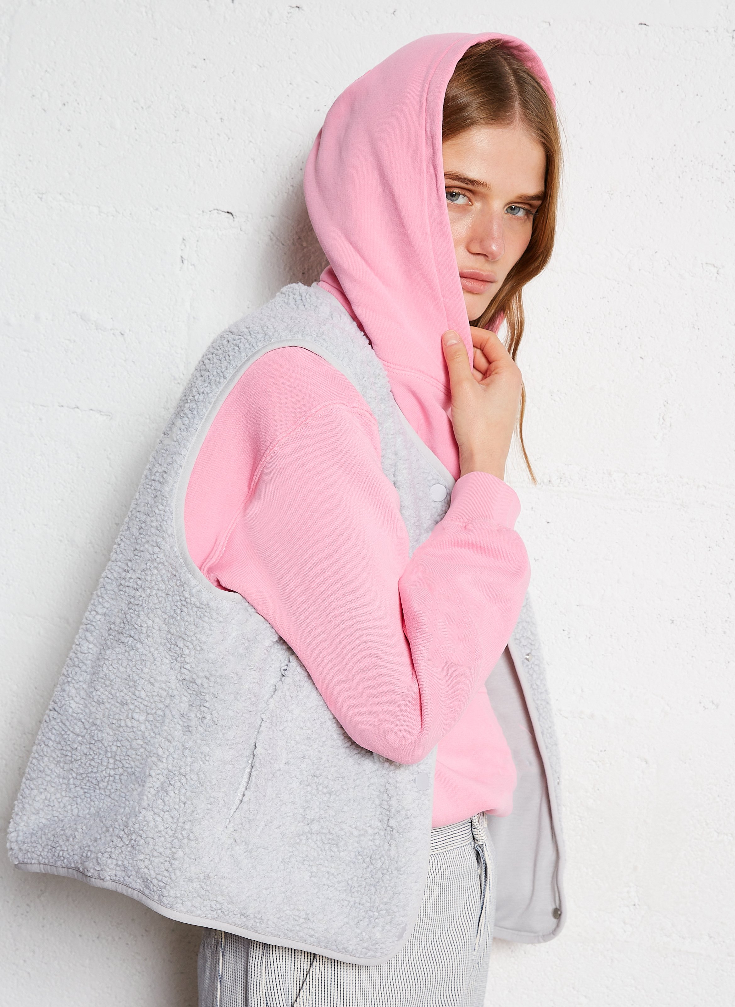 Gilet col rond molletonné sans manches hoktown AMERICAN VINTAGE Gris