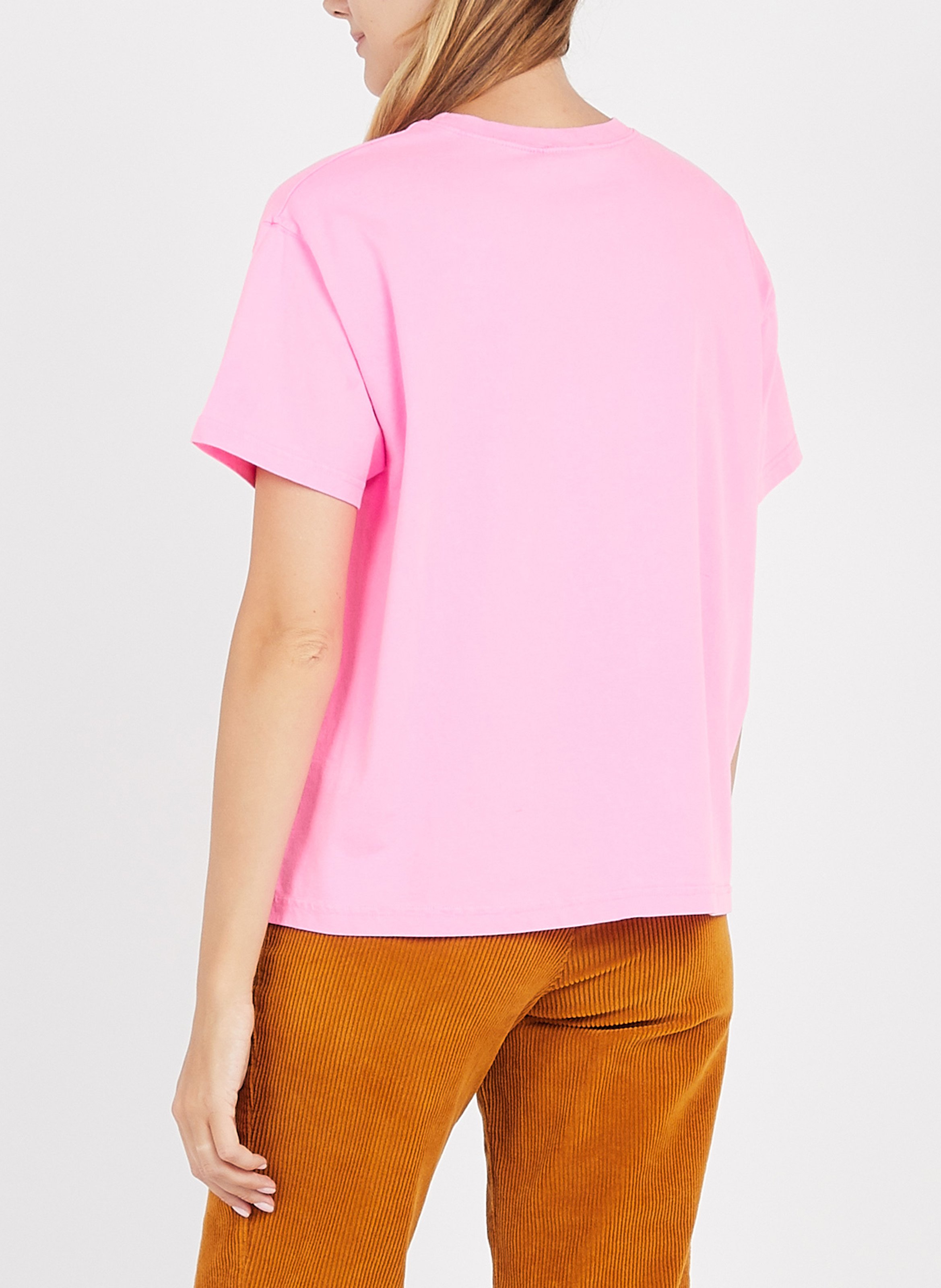 Tee-shirt ample col rond en coton fizvalley AMERICAN VINTAGE Rose