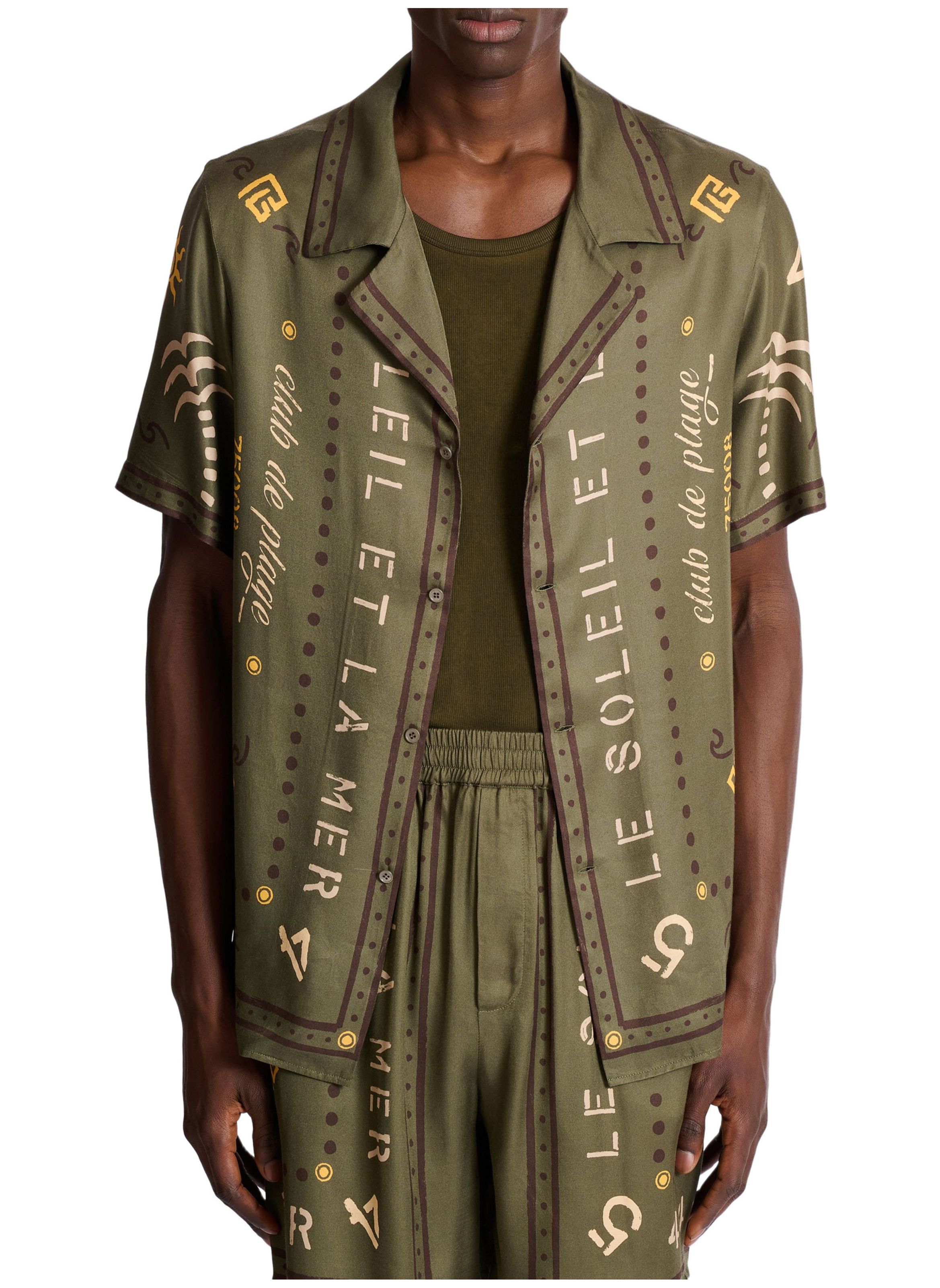 Chemise imprimée balmain club BALMAIN Vert
