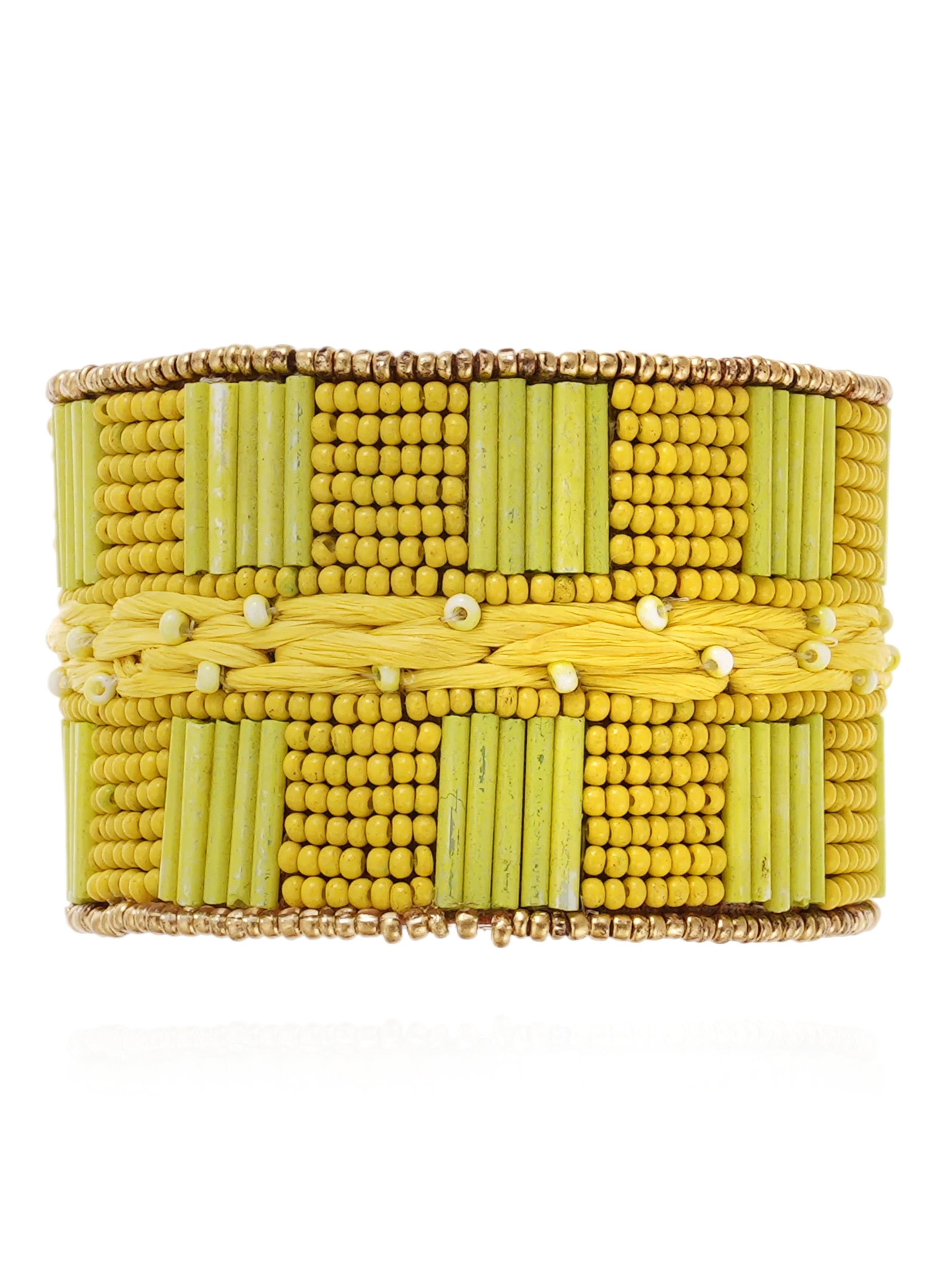 Bracelet jonc perles tissées WINA HIPANEMA Jaune