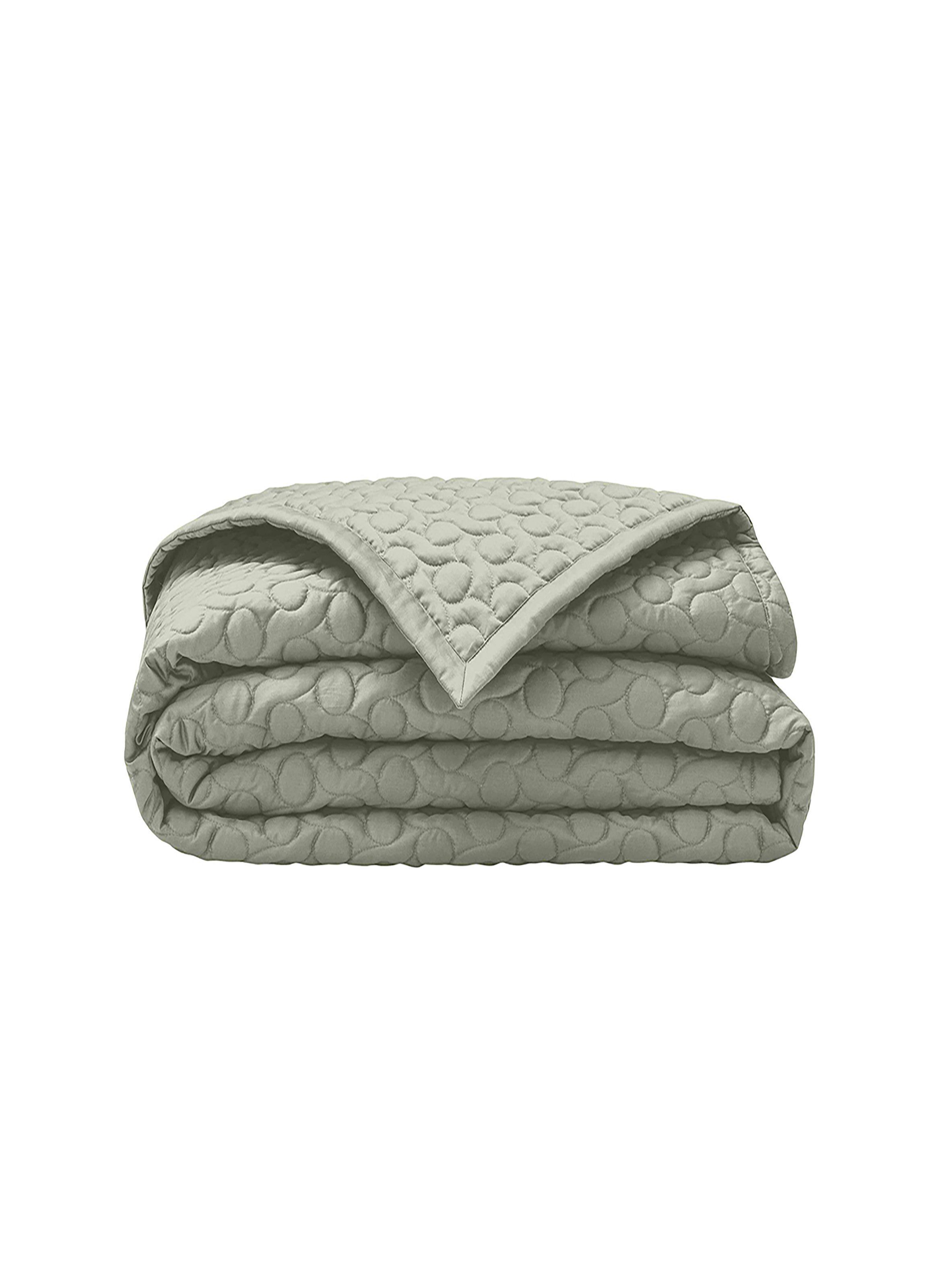 Couvre-lit matelassé uni en satin de coton bio, poesie ALEXANDRE TURPAULT Vert