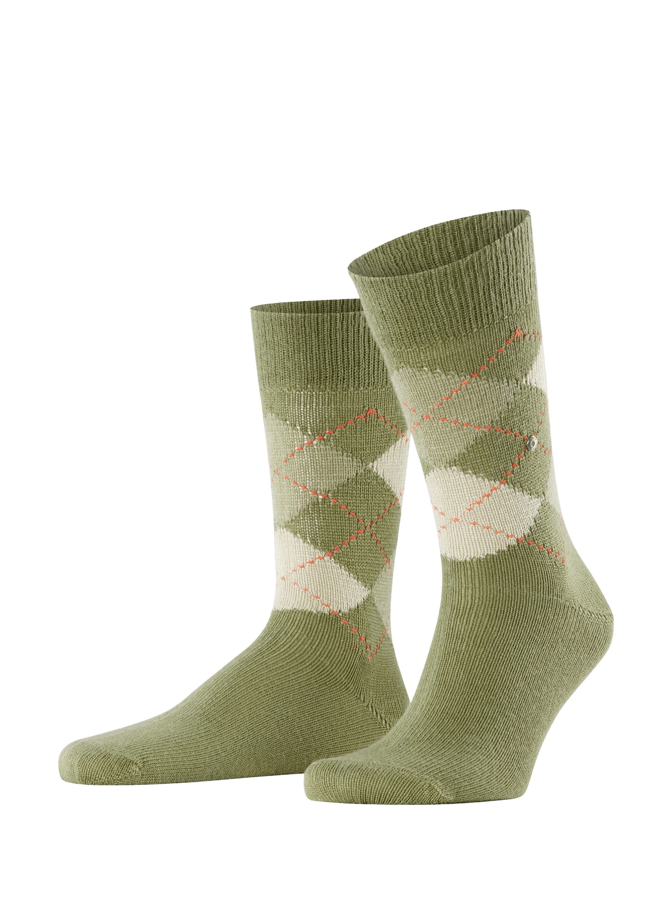 Chaussettes mi-hautes à motif losanges BURLINGTON Kaki
