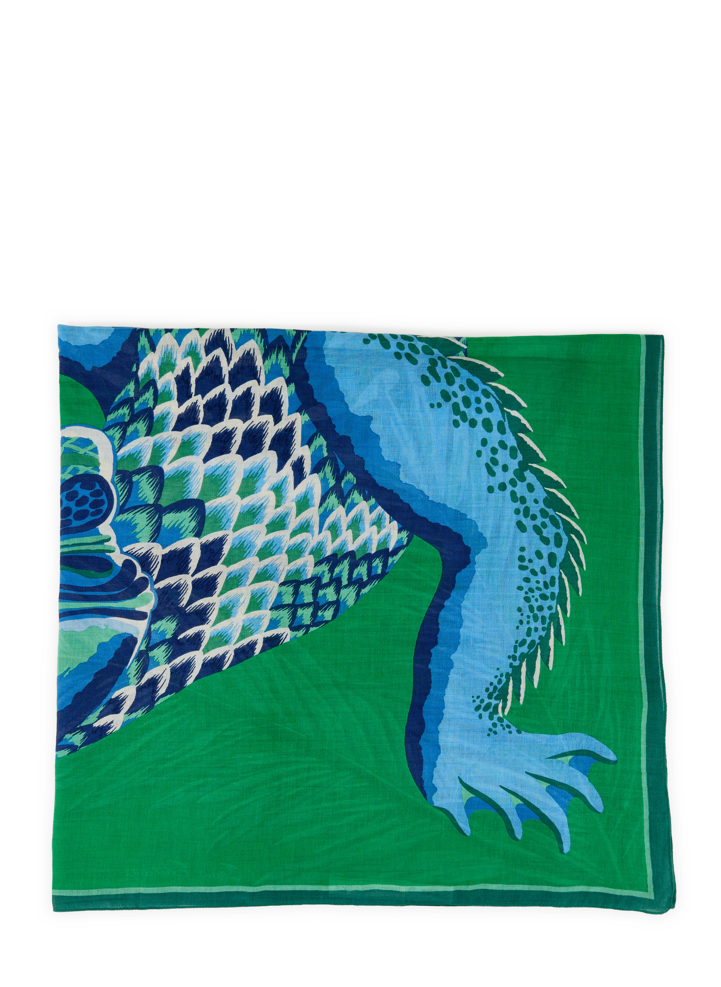 Printed cotton scarf INOUI EDITIONS Green