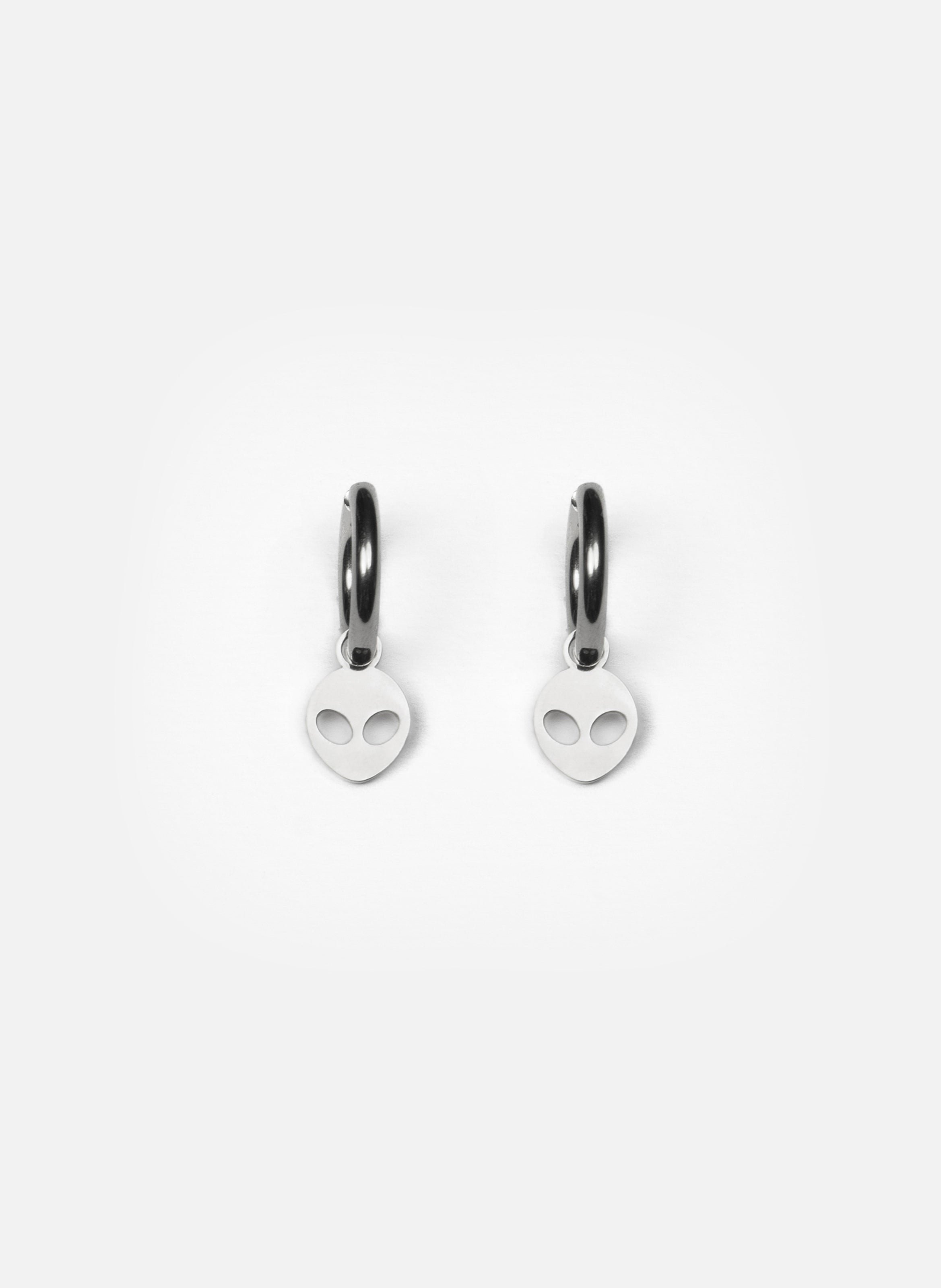 Boucles d'oreille en acier inoxydable argenté KURAGE GINZA Argent