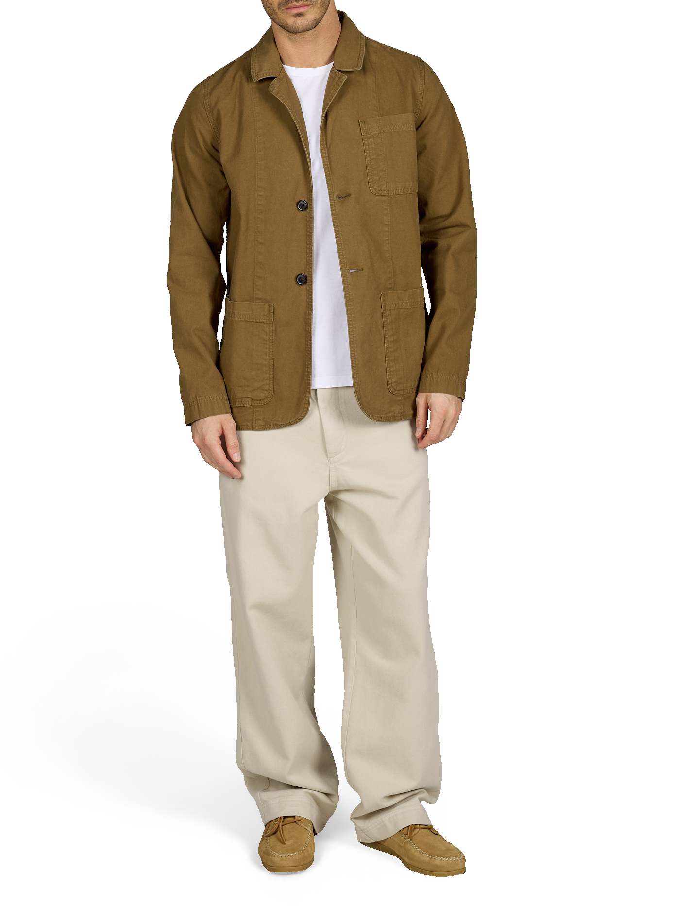 Veste col tailleur en coton LAFAURIE Kaki