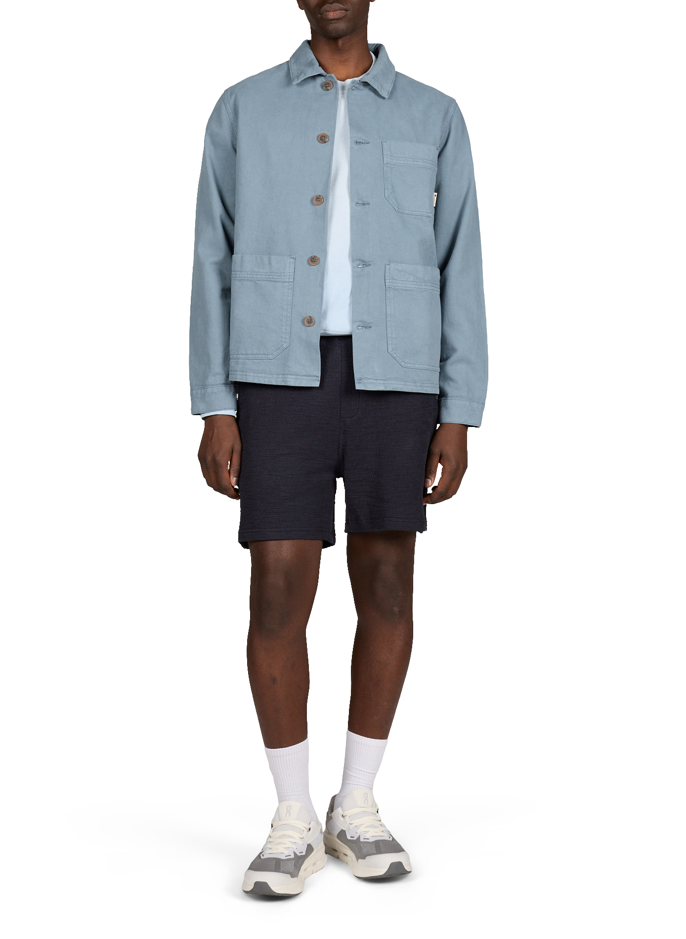 Solid buttoned straight jacket FAGUO Blue