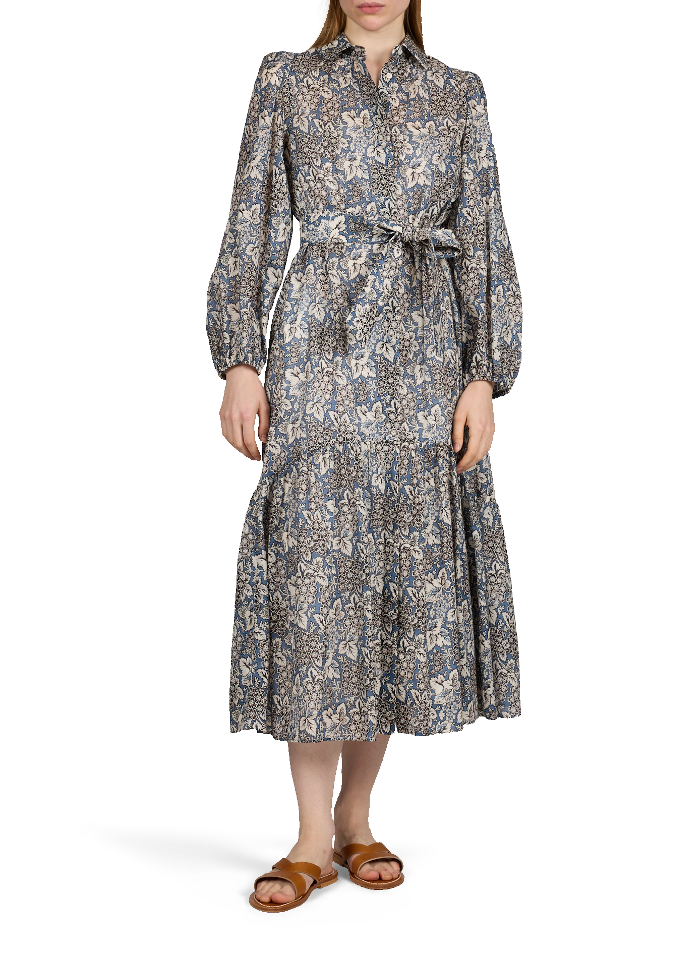 Robe-chemise à motif en coton MAX MARA WEEK END Bleu