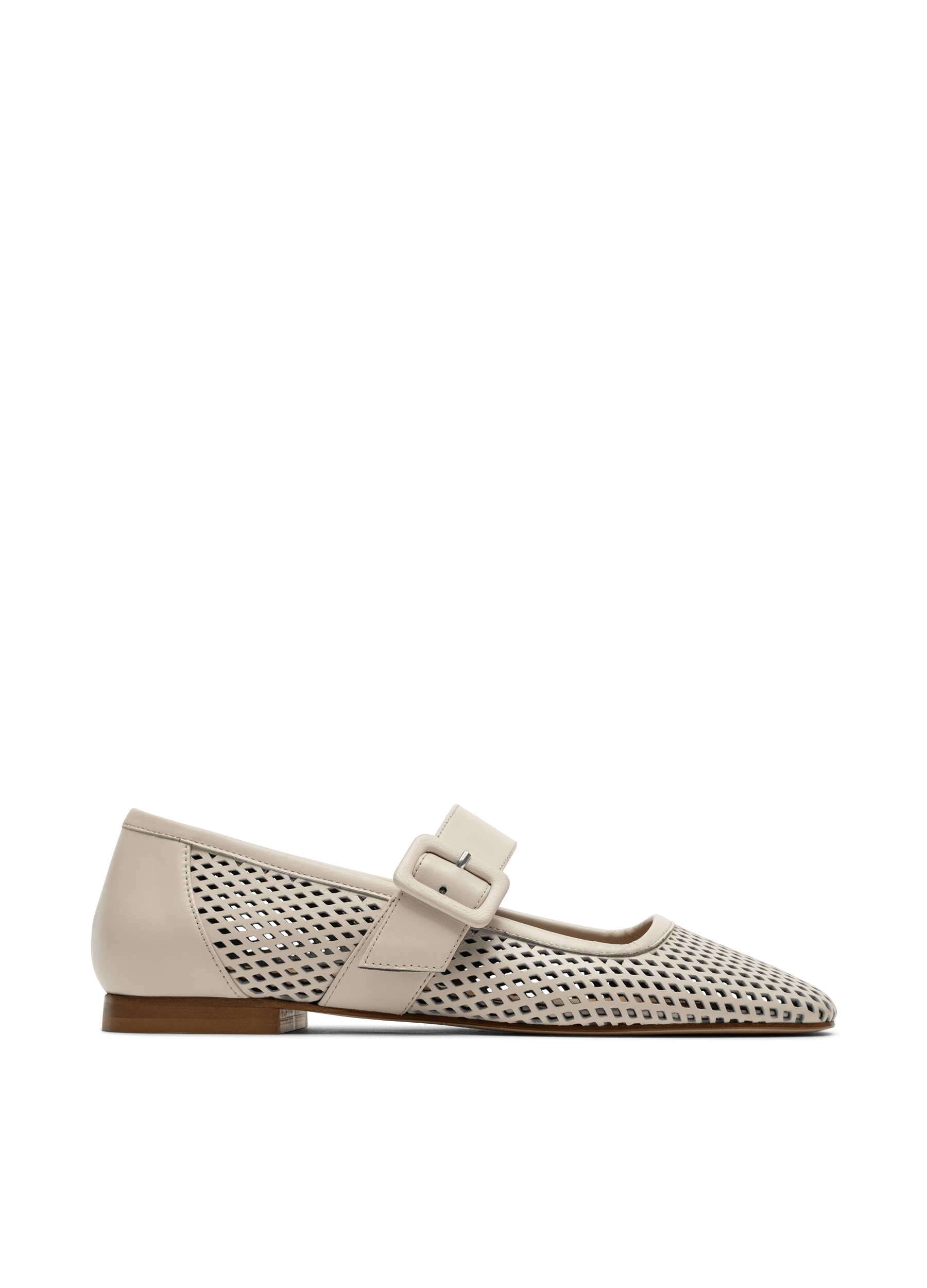 Ballerines moka en nappa perfo PARALLELE Blanc