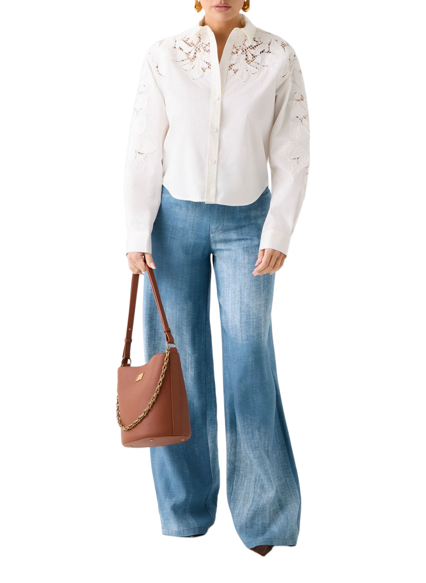 Alexis cotton lace shirt GUESS Beige