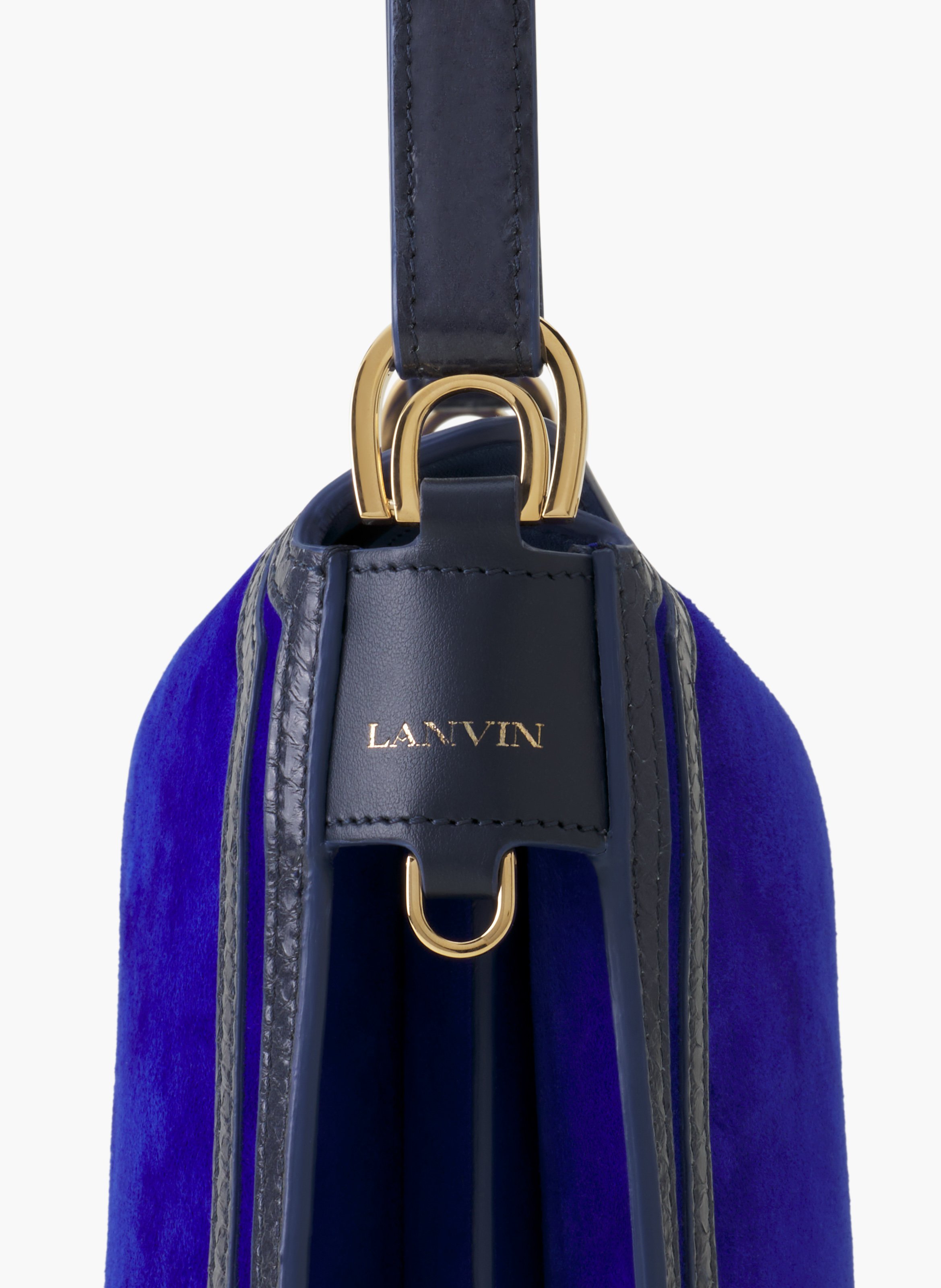Sac compagnon en daim LANVIN Bleu