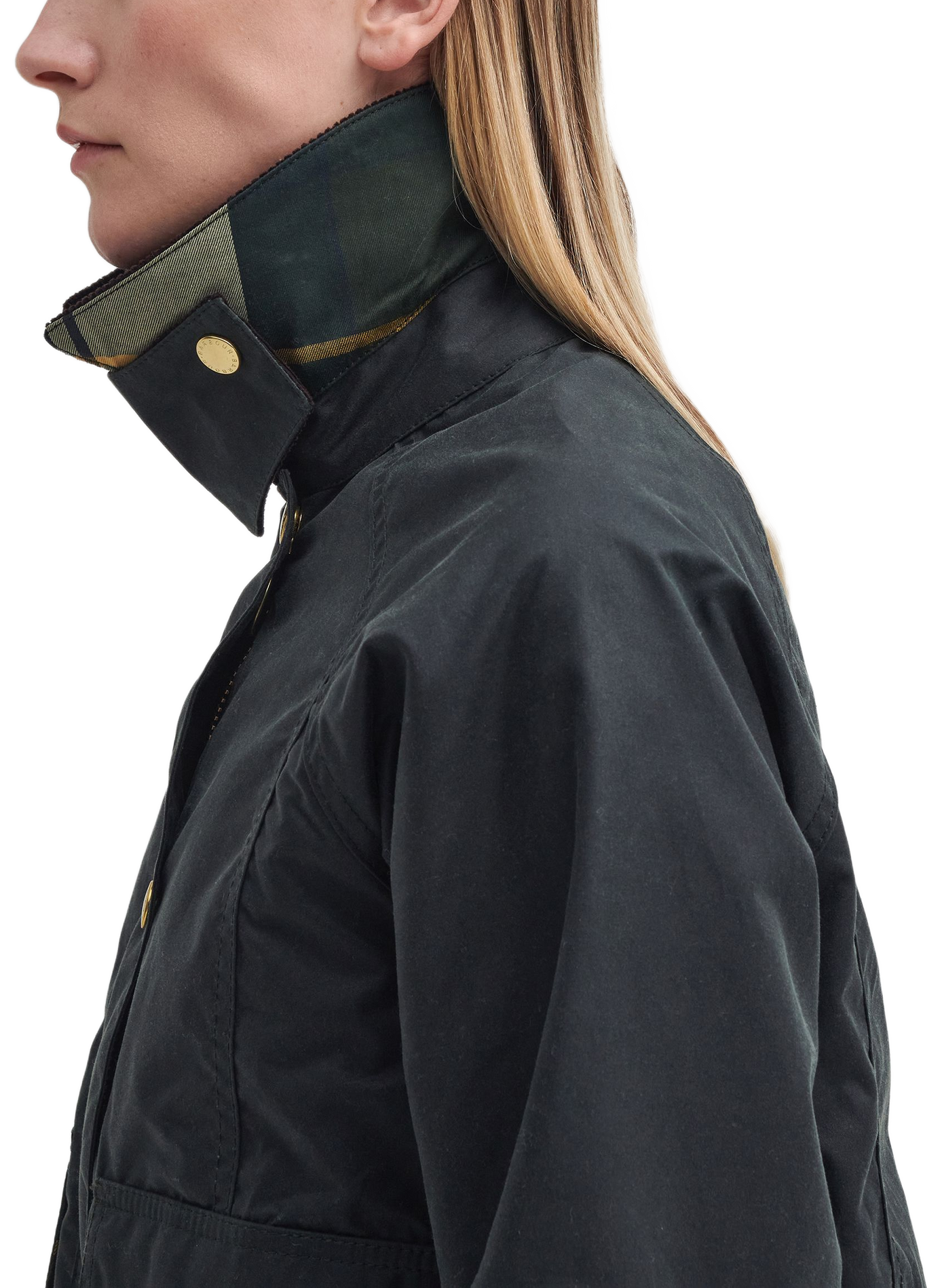 Cropped Beadnell Wax Jacket in Cotton BARBOUR Brown