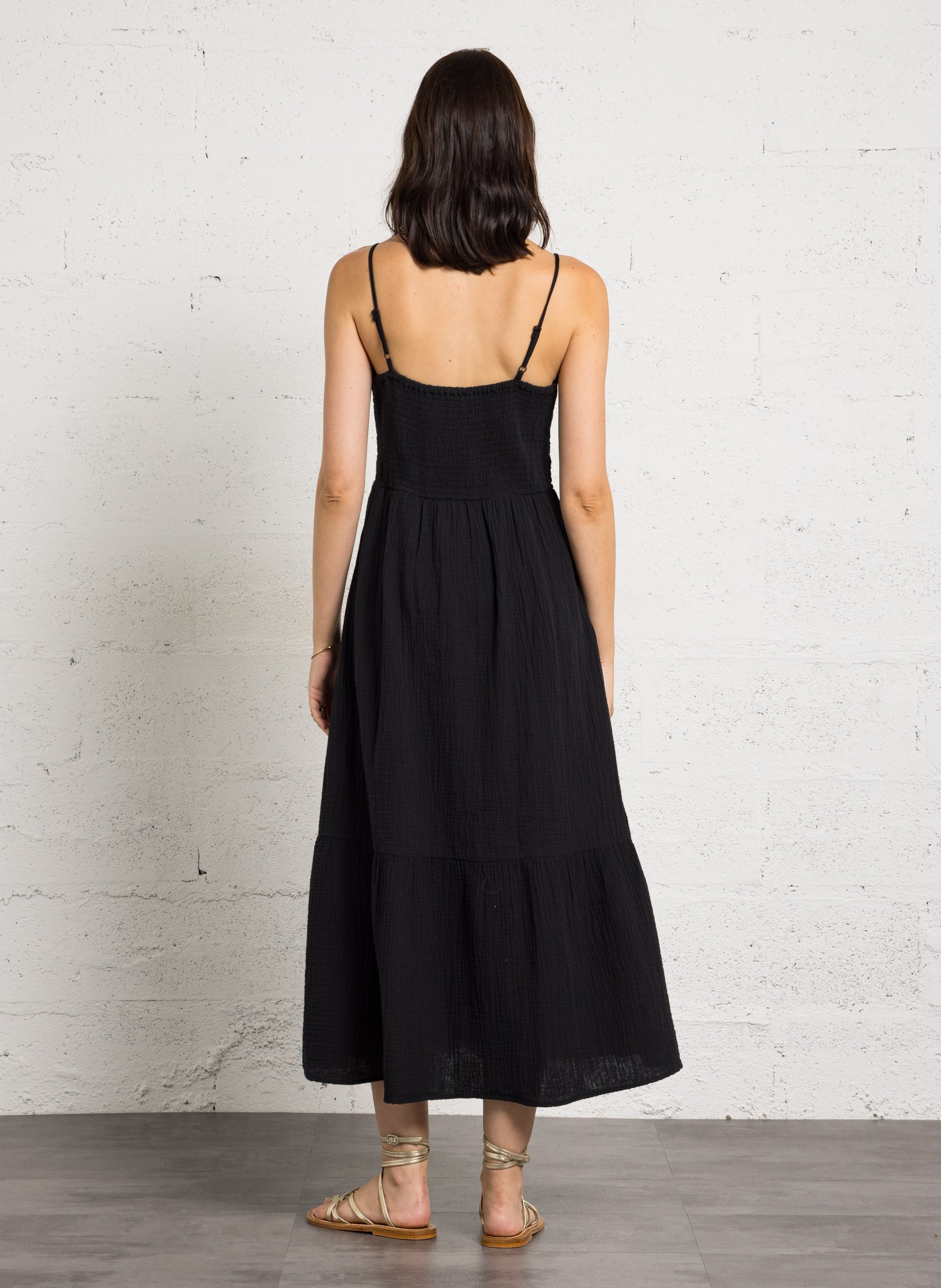 Robe longue en coton perrine MAISON 123 Noir