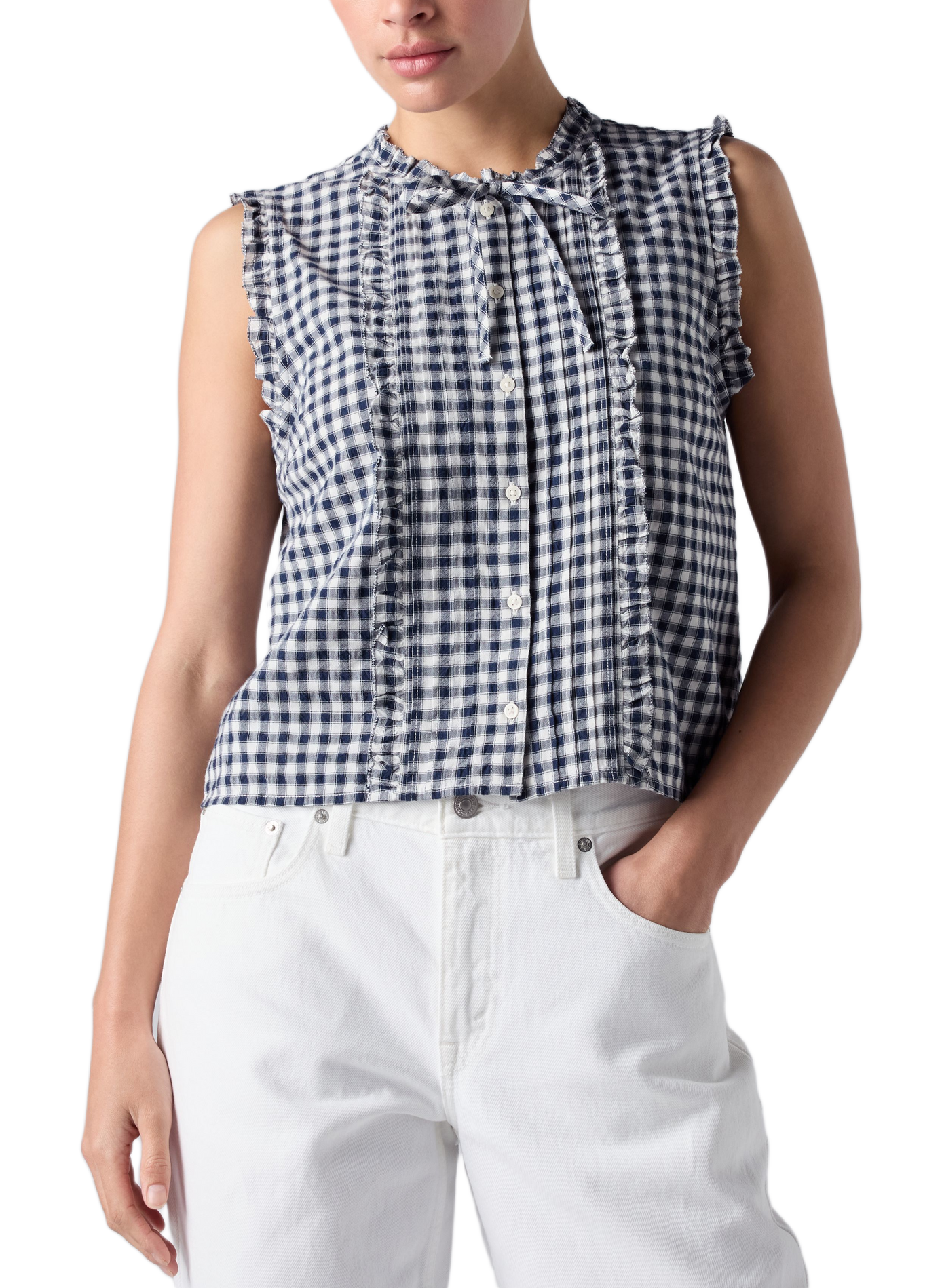 Mouwloze geruite slim fit blouse Shelby LEVI'S Blauw