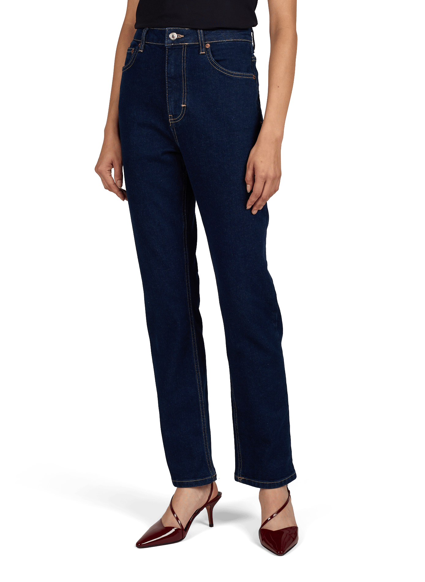 Slim Fit High Waist Jeans TOPSHOP Blau